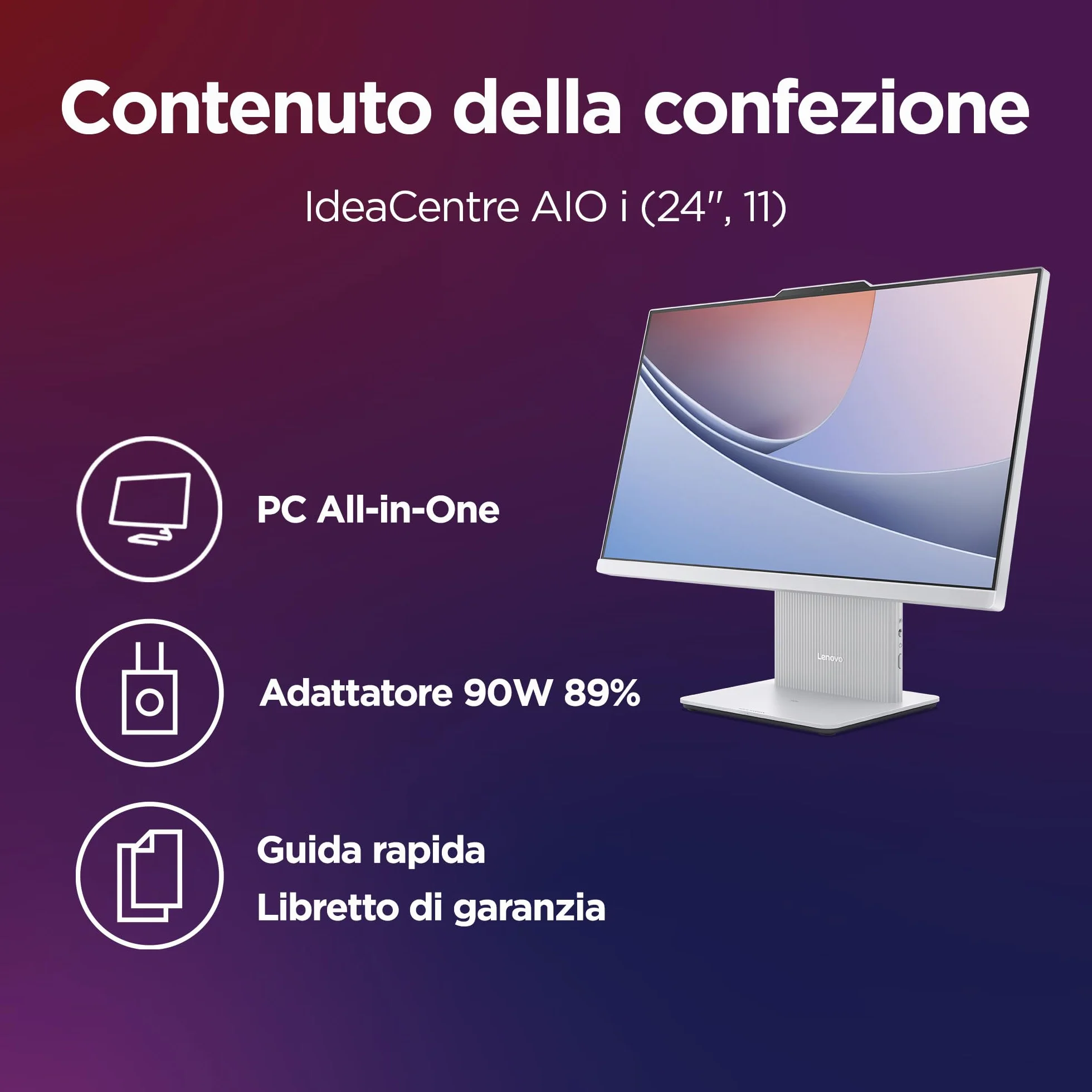 Lenovo IdeaCentre All-In-One Desktop 24" FHD Intel Core Ultra 5 226V 512GB SSD 16GB RAM WiFi 6 Windows 11