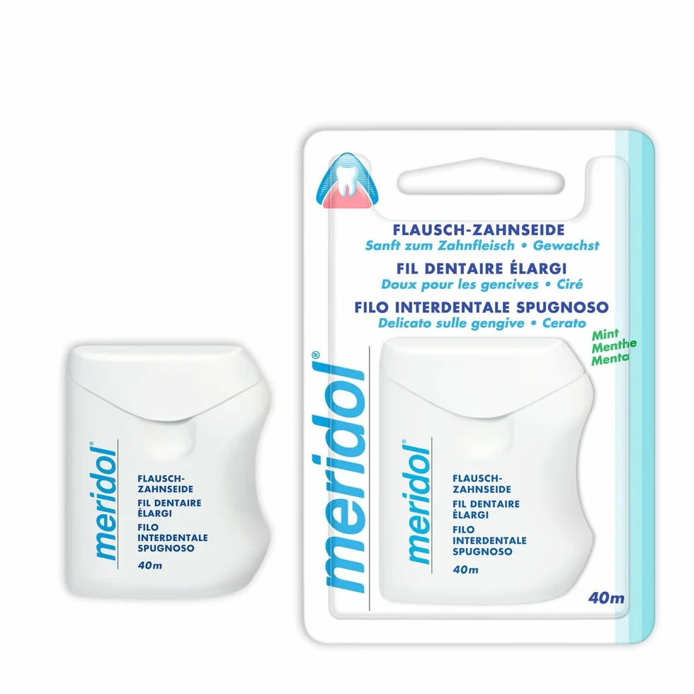 Meridol Filo Interdentale Spugnoso Cerato 40 Metri 1 Pezzo Pulizia Delicata Carie