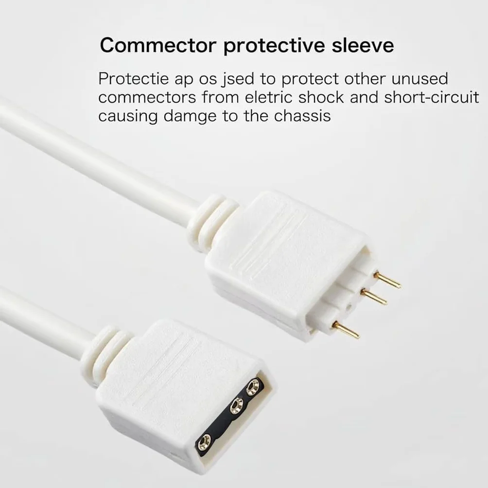 RUNCCI-YUN 5 pezzi Cavo splitter 5V 3 pin ARGB di Estensione 3 pin,Femmina a Femmina ARGB Prolunga Ventola Cavo per ventole RGB per PC e serie LED (30 cm, Bianco)