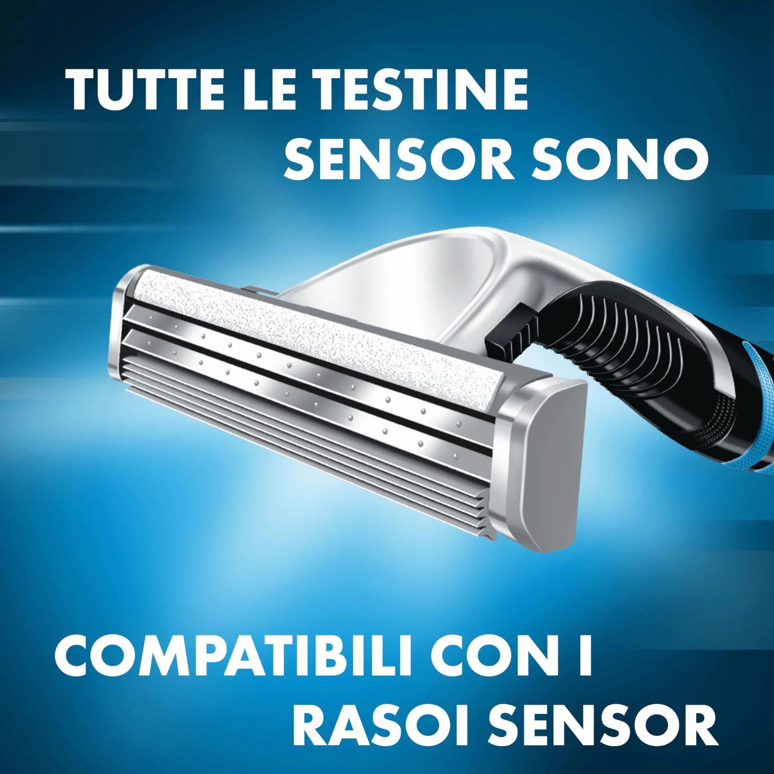 Gillette Sensor Excel Lamette da Barba Ricambio, Confezione da 10, Rivestimento Cromo
