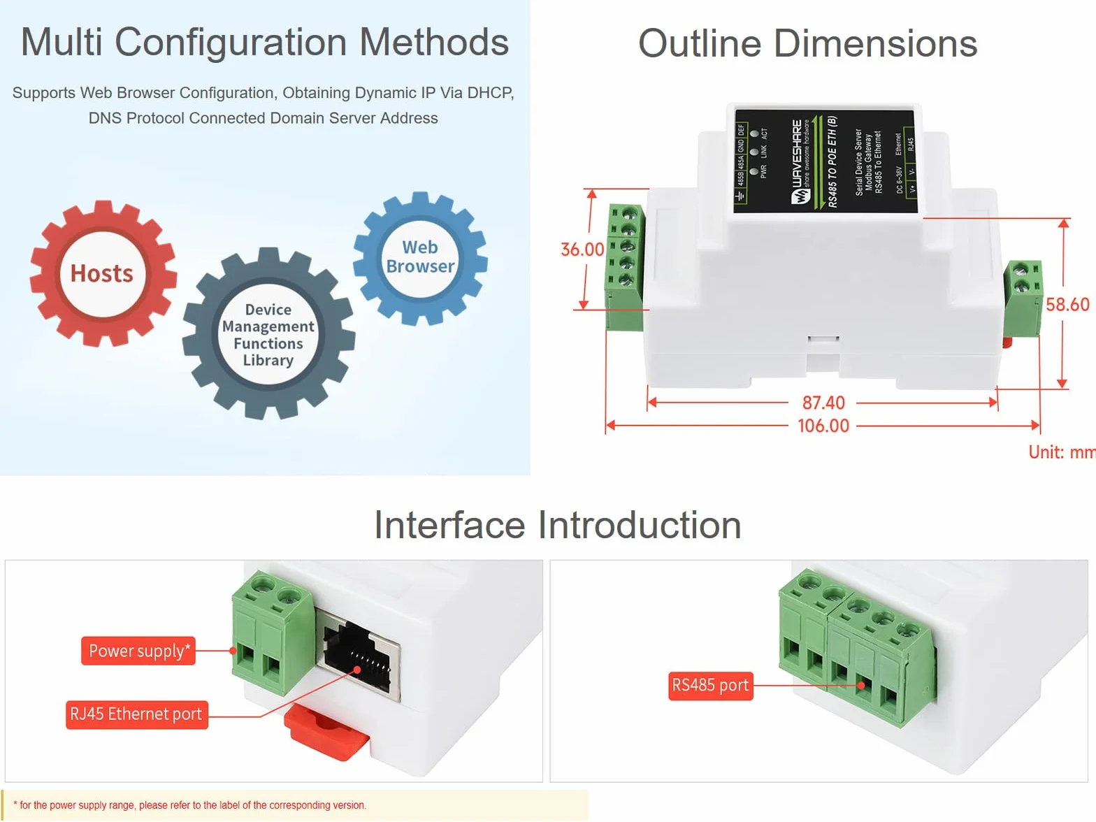 Server seriale industriale RS485 a Ethernet Modbus Gateway MQTT Gateway TCP/IP con PoE e protezione isolamento segnale