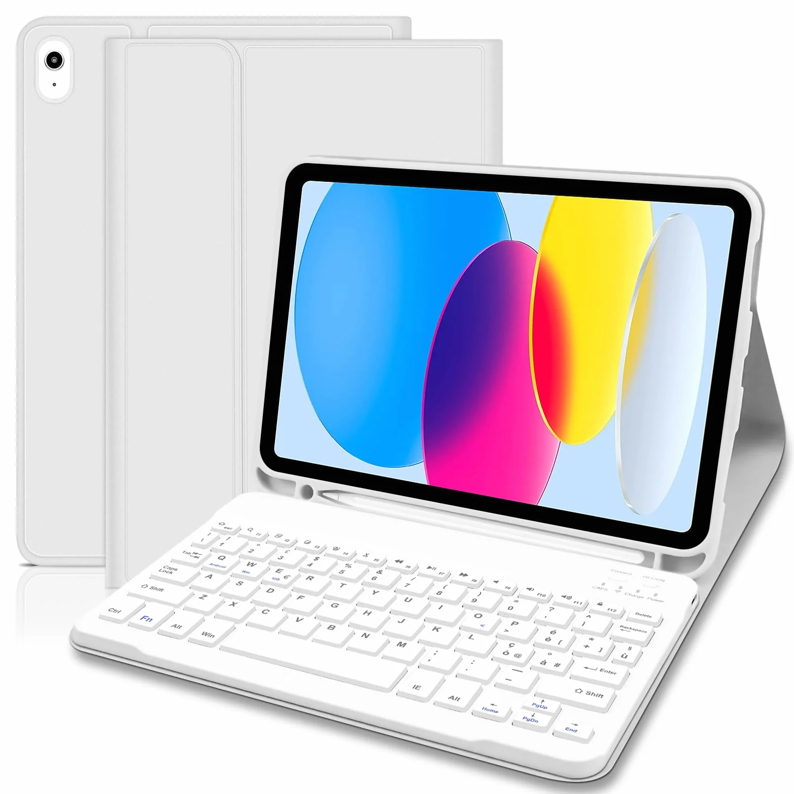 Cover IPad A16 11/10 Generazione con Tastiera (11/10.9 Pollici, 2025/2022) - Italiano QWERTY Magnetico Rimovibile Bluetooth Tastiera, Custodia con Supporto Pencil per Ipad 11/10 Gen, Grigio