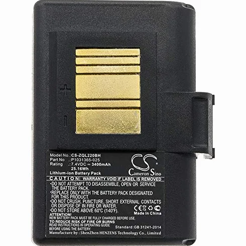 TECHTEK Batteria 3400mAh compatibile con Zebra QLN220 QLN320 ZQ500 ZQ510 ZQ520 ZQ521 ZQ610 ZQ620 ZR628 ZR638 sostituisce AT16004 BTRY-MPP-34MA1-0