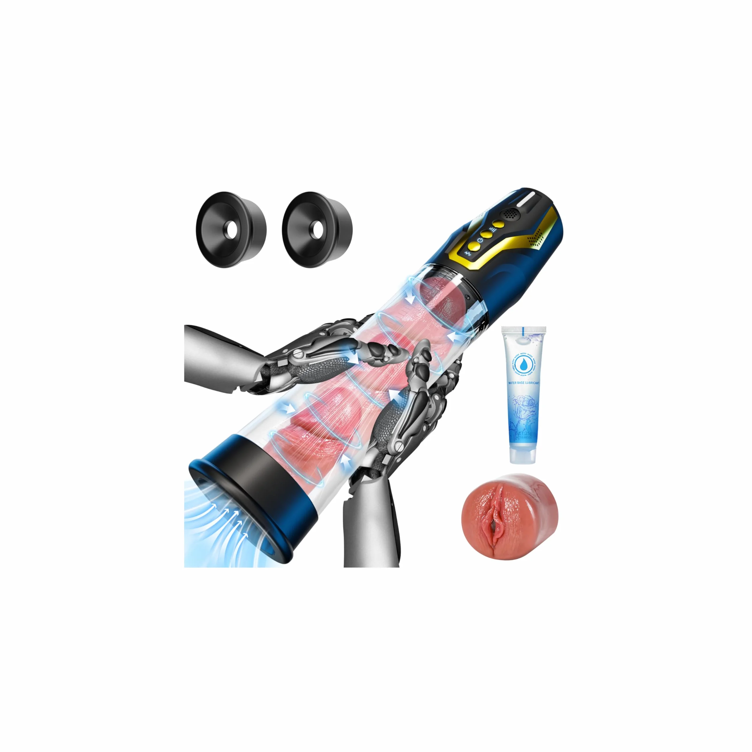 Pompa Pene Sex Toys Figa Masturbatore Maschile con Cockring, 4 Modalità di Suzione & Pompaggio, Dispositivo Vuoto Automatico