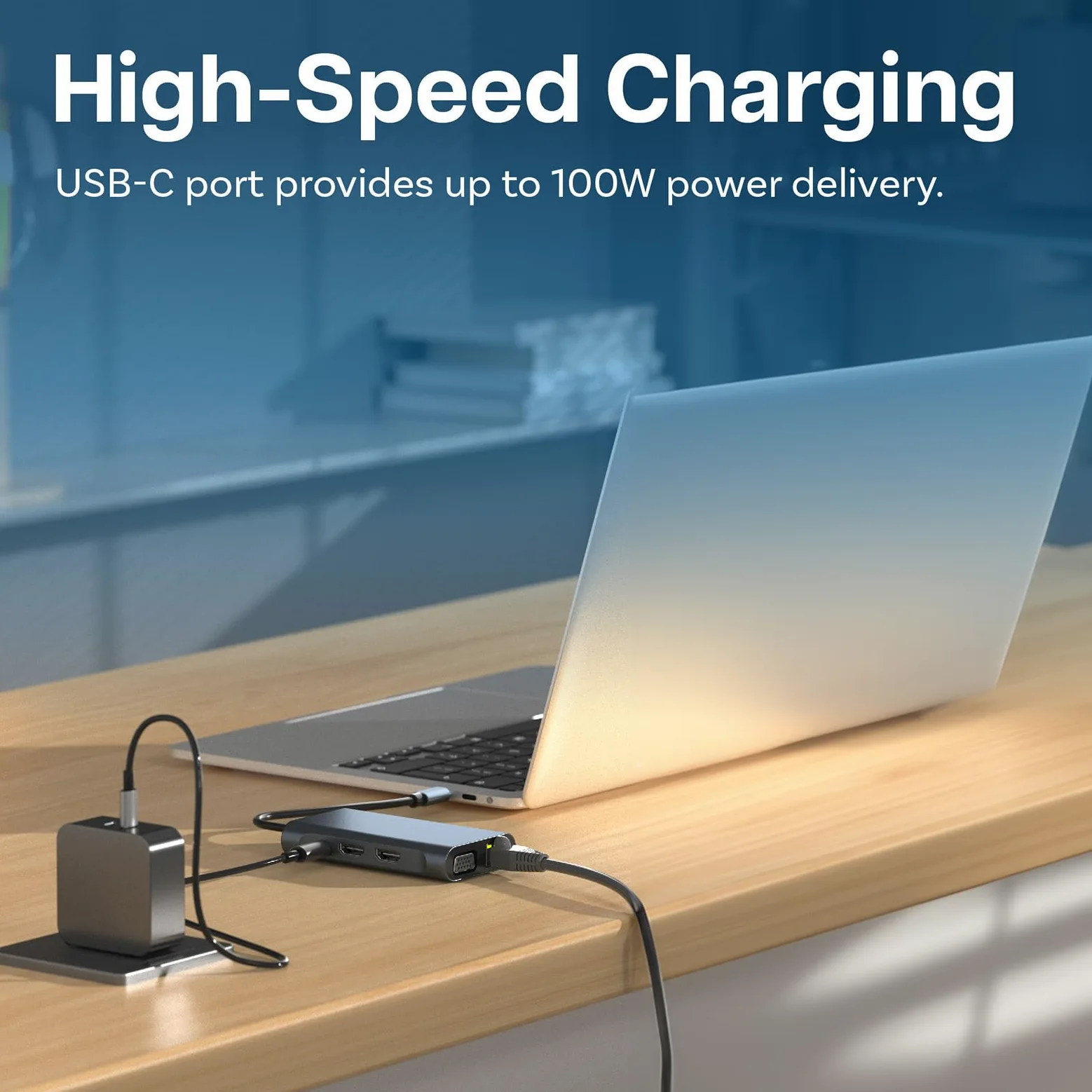 MMOBIEL Hub da USB-C a Doppio HDMI - Adattatore 8-in-1 USB-Hub e 100W PD - Docking Station per USB 3.0, 2x USB 2.0, 2x HDMI, VGA, PD e ETH - Triplo display per laptop, smartphone ecc. - Alluminio