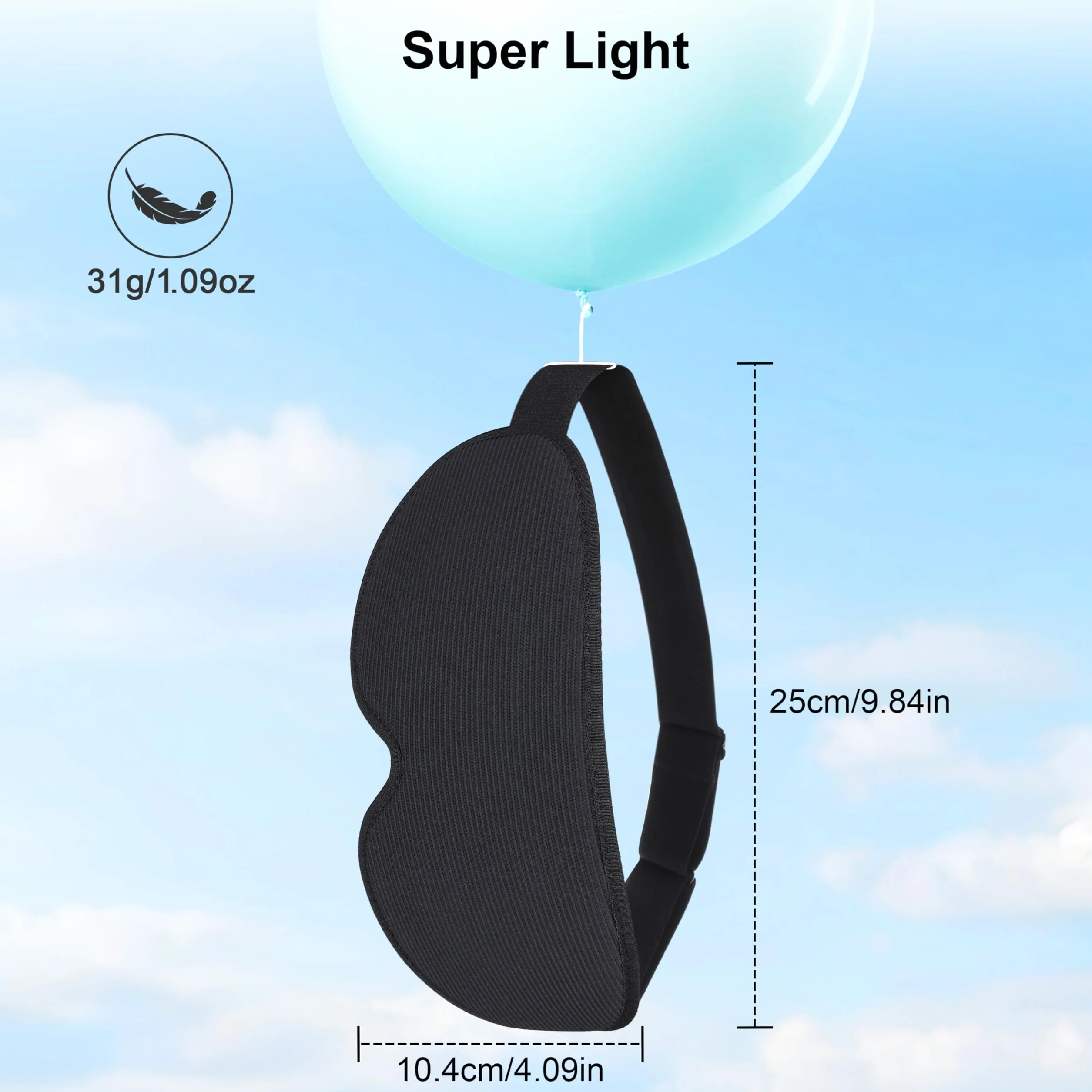 Gritin 3D Mascherina per Dormire Bloccare Luci, Maschera Occhi Zero Pressione, Morbida Traspirante per Sonno e Viaggio