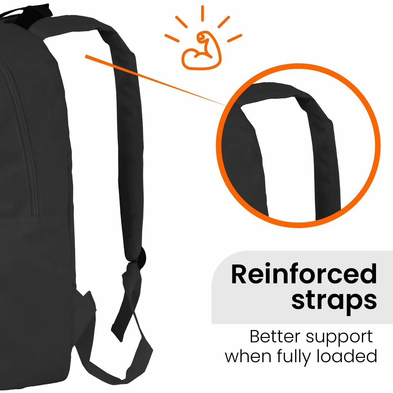 TECHMADE Zaino Scuola e Porta PC 15" Leggero e Capiente – Zaino Bagaglio a Mano 31.5x13.5x43 cm Compatibile Ryanair EasyJet – Multitasche Ergonomico per Lavoro, Scuola e Viaggi – UNISEX, (Nero)