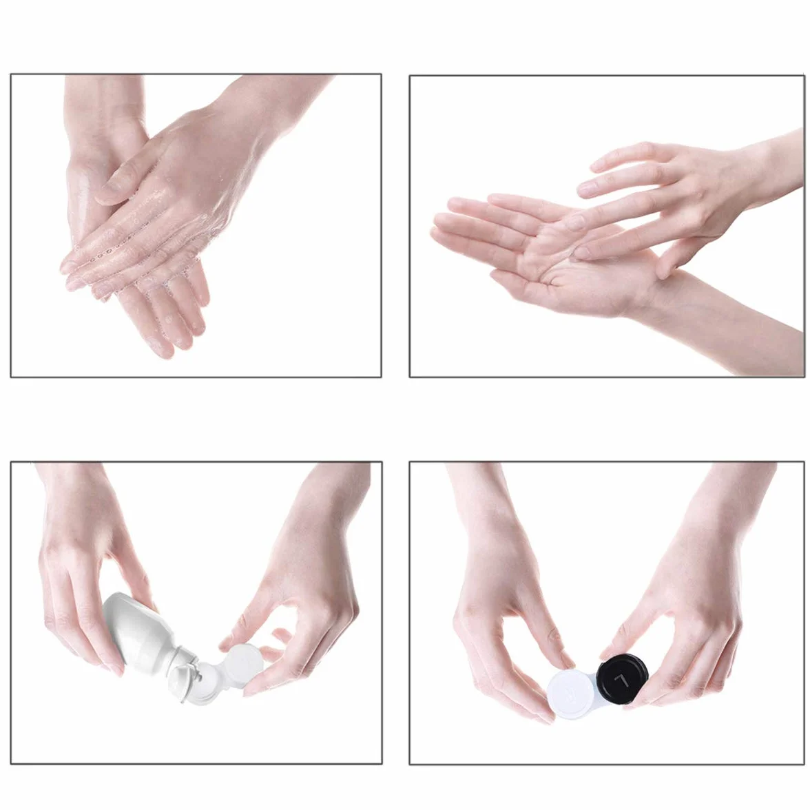 Jinlaili Custodia per Lenti a Contatto Viaggio, Scatola Kit Lenti a Contatto, Astuccio da Viaggio 20PCS
