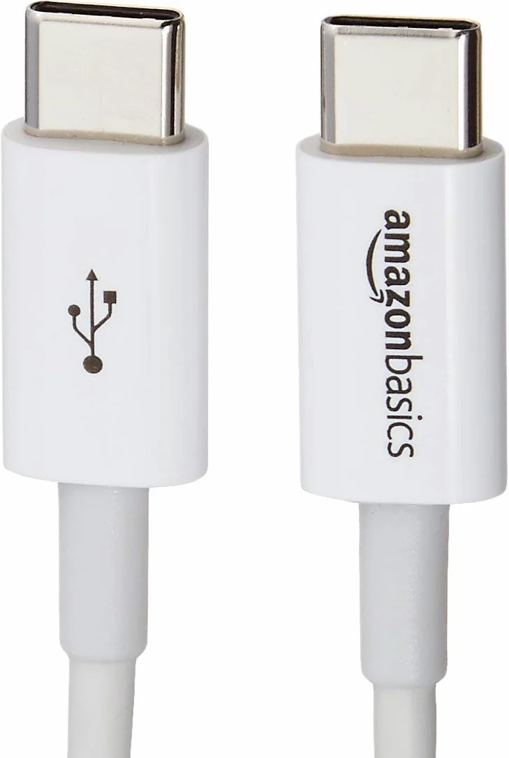 Amazon Basics Cavo di ricarica rapida USB-C a USB-C 480 Mbps certificato USB-IF 1.8 m bianco