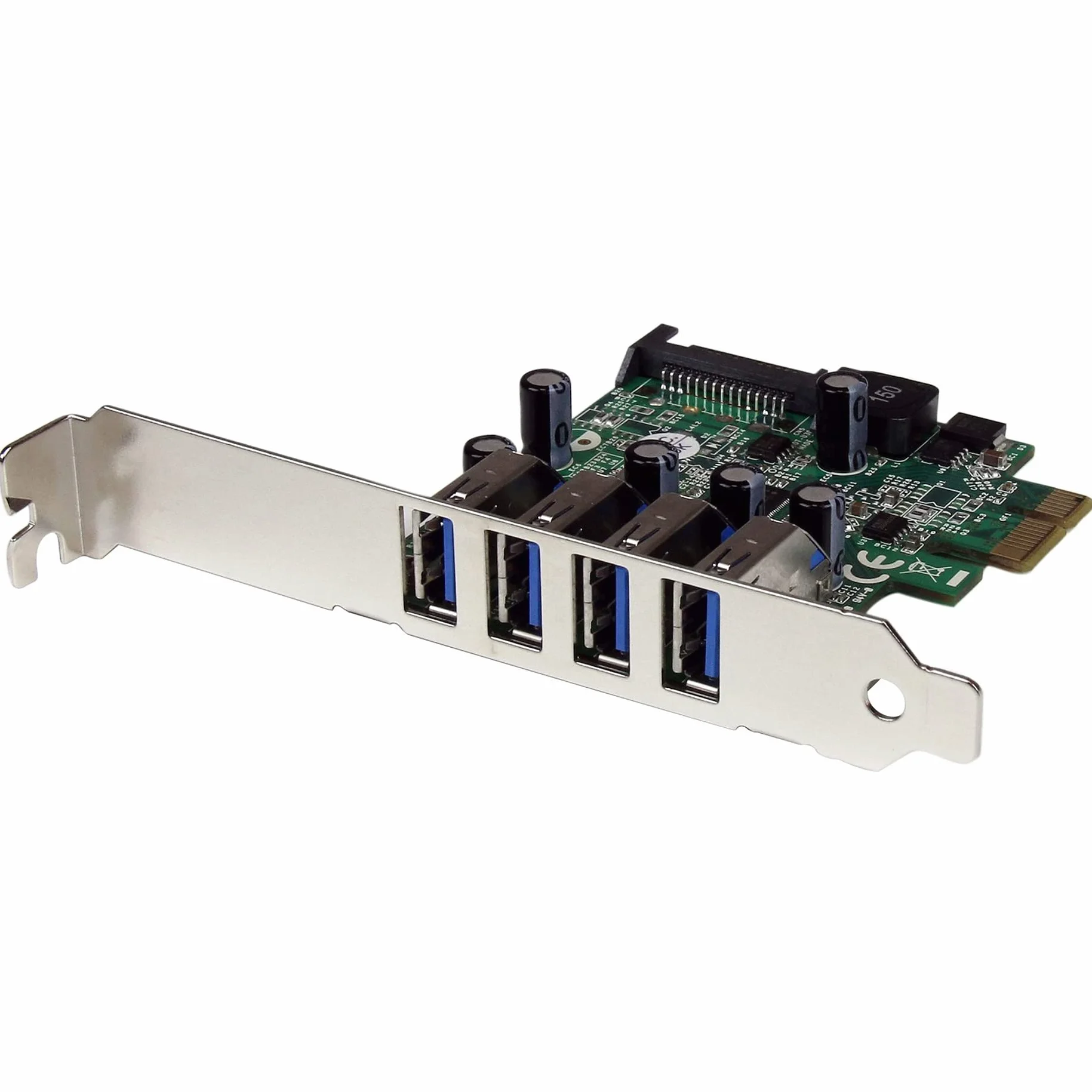 StarTech.com Adattatore scheda controller PCI Express PCIe SuperSpeed USB 3.0 (5Gbps) a 4 porte con UASP, Alimentazione SATA (PEXUSB3S4V)