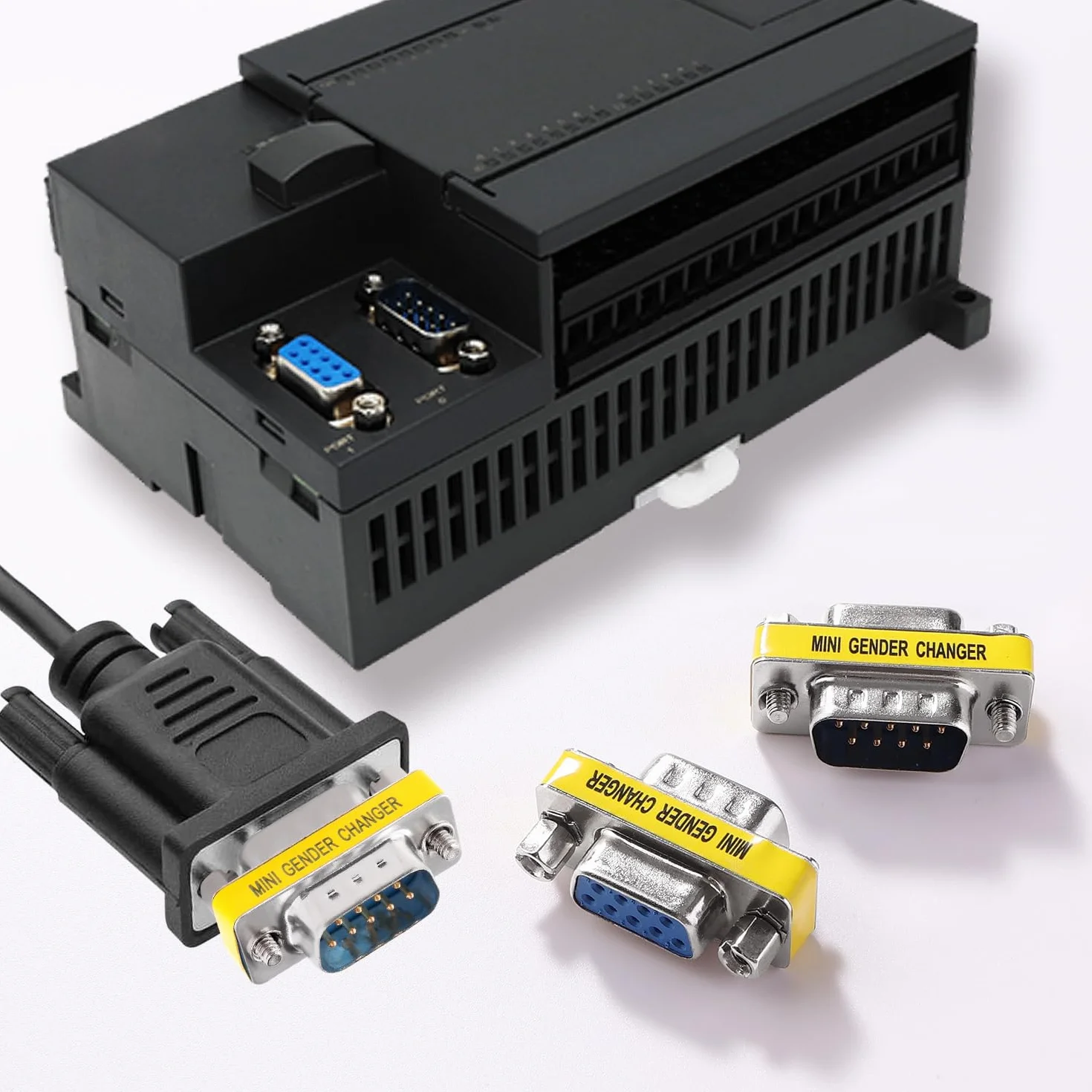 2 Pezzi DB9 9 Pin Maschio a Femmina Gender Changer, Adattatore RS232 per Accoppiatore Seriale, per PC Computer Trasferimento Dati