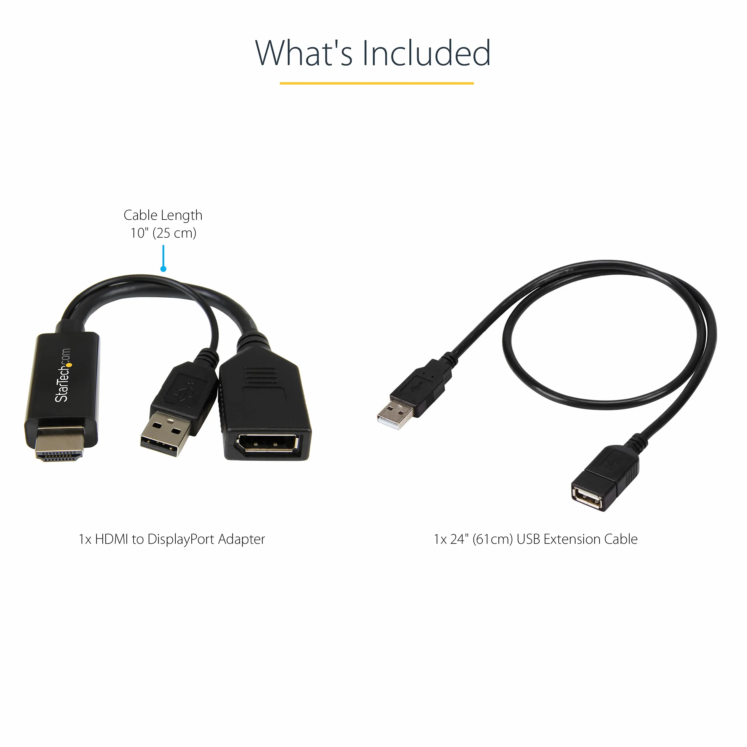 Startech.Com Adattatore / Convertitore Hdmi A Dp Alimentato Via Usb - Ultra Hd 4K, Nero | Connettori Maschio/Femmina, Nessuna Alimentazione Esterna Necessaria, Plug and Play