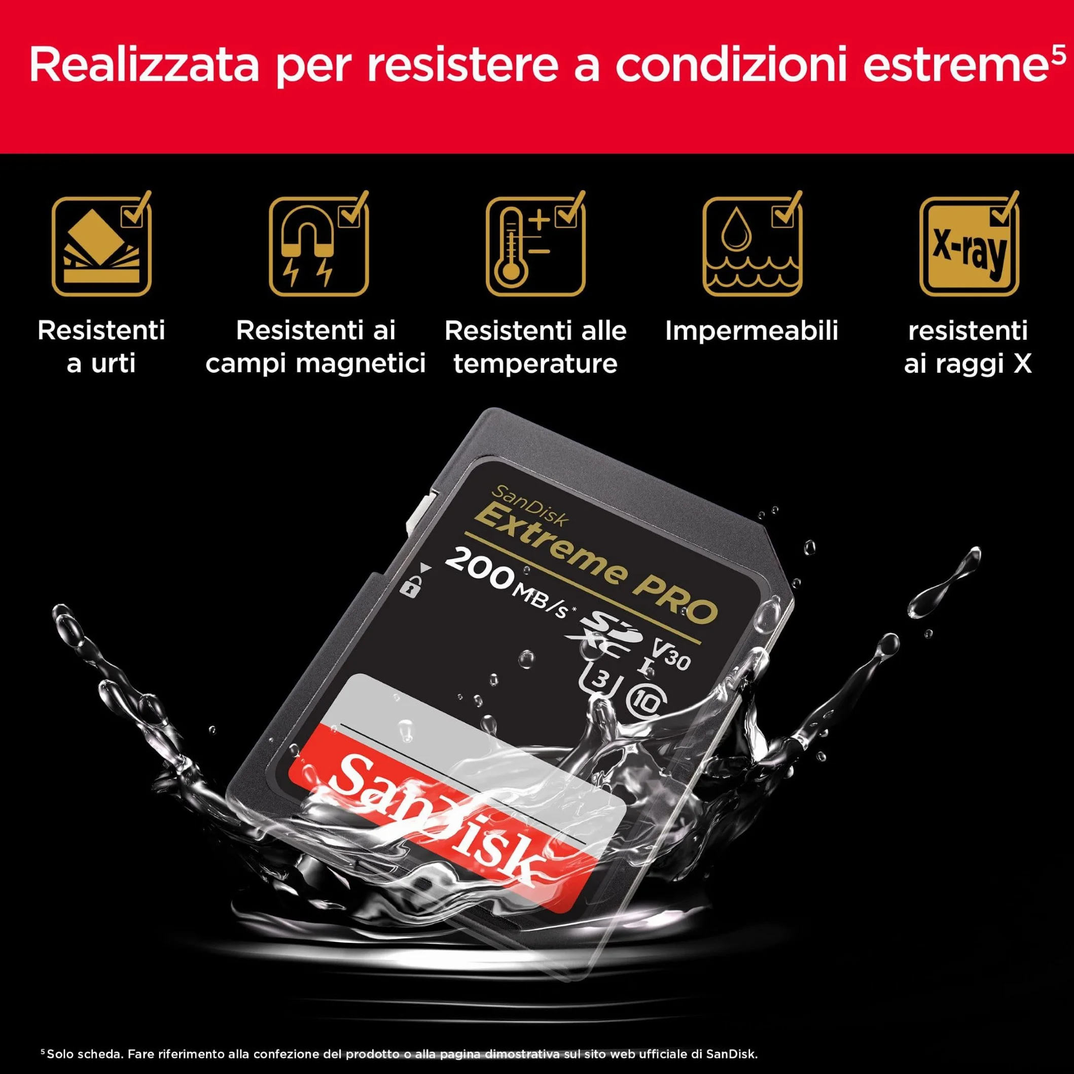 SanDisk 128GB Extreme PRO SDXC scheda UHS-I Class 10 U3 V30 200 MB/s