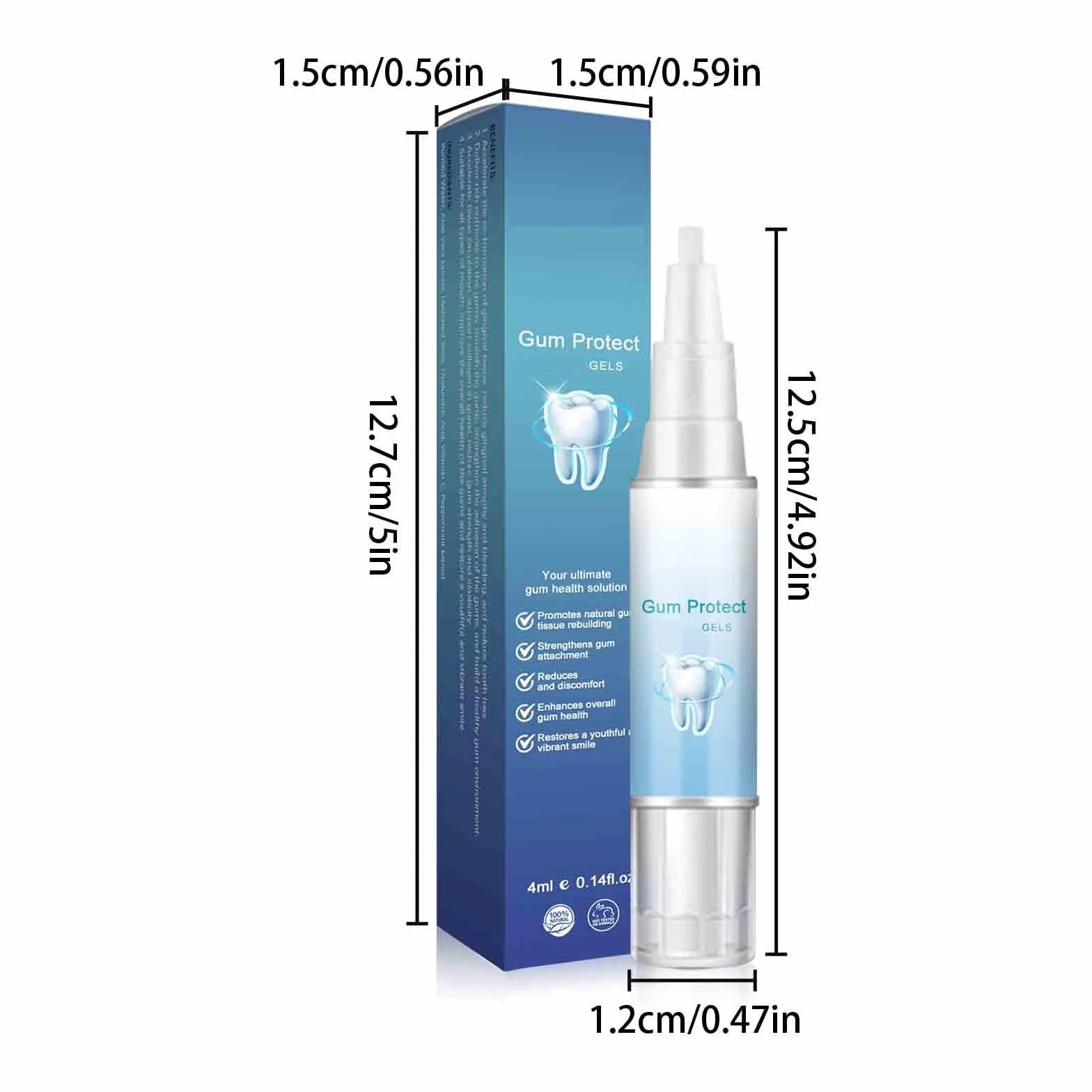 Gel Teeth Whitening Essence Pen, Gum Instant Treatment 4ml
