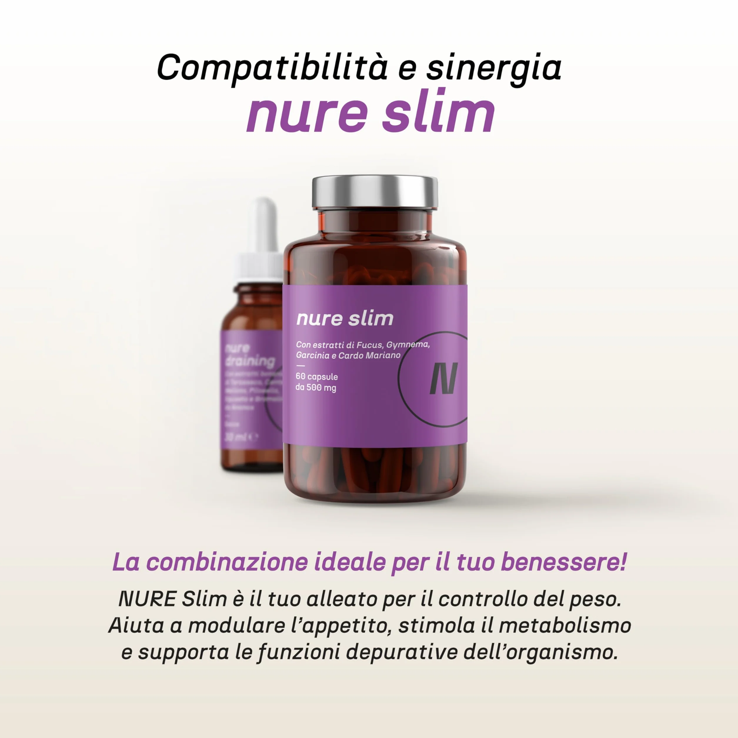 NURE Integratore drenante gocce 30 ml Bromelina Tarassaco centella equiseto depurativo naturale