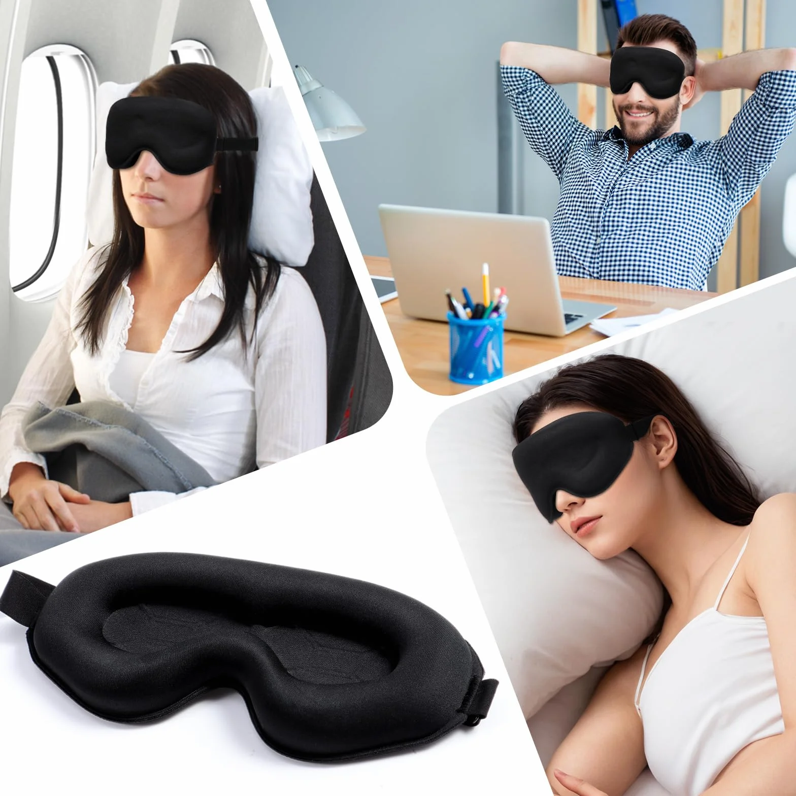 Blendura Mascherina per Dormire 3D, Blocca la Luce, Morbido e Confortevole per Sonno e Viaggi