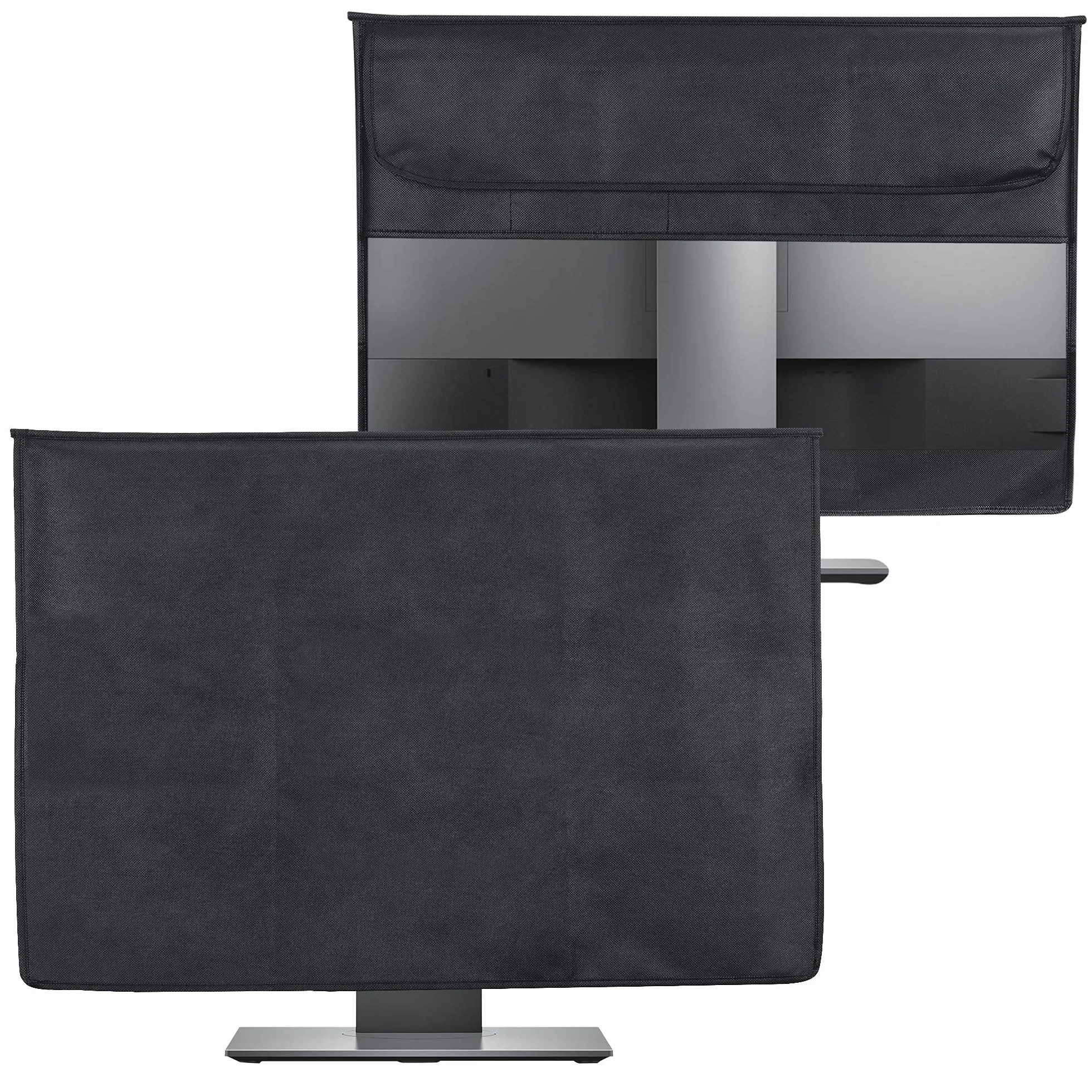 kwmobile Cover compatibile con 27-28" monitor - Fodero per Monitor - Copertura Antipolvere Schermo PC con 2 Tasche Extra - nero