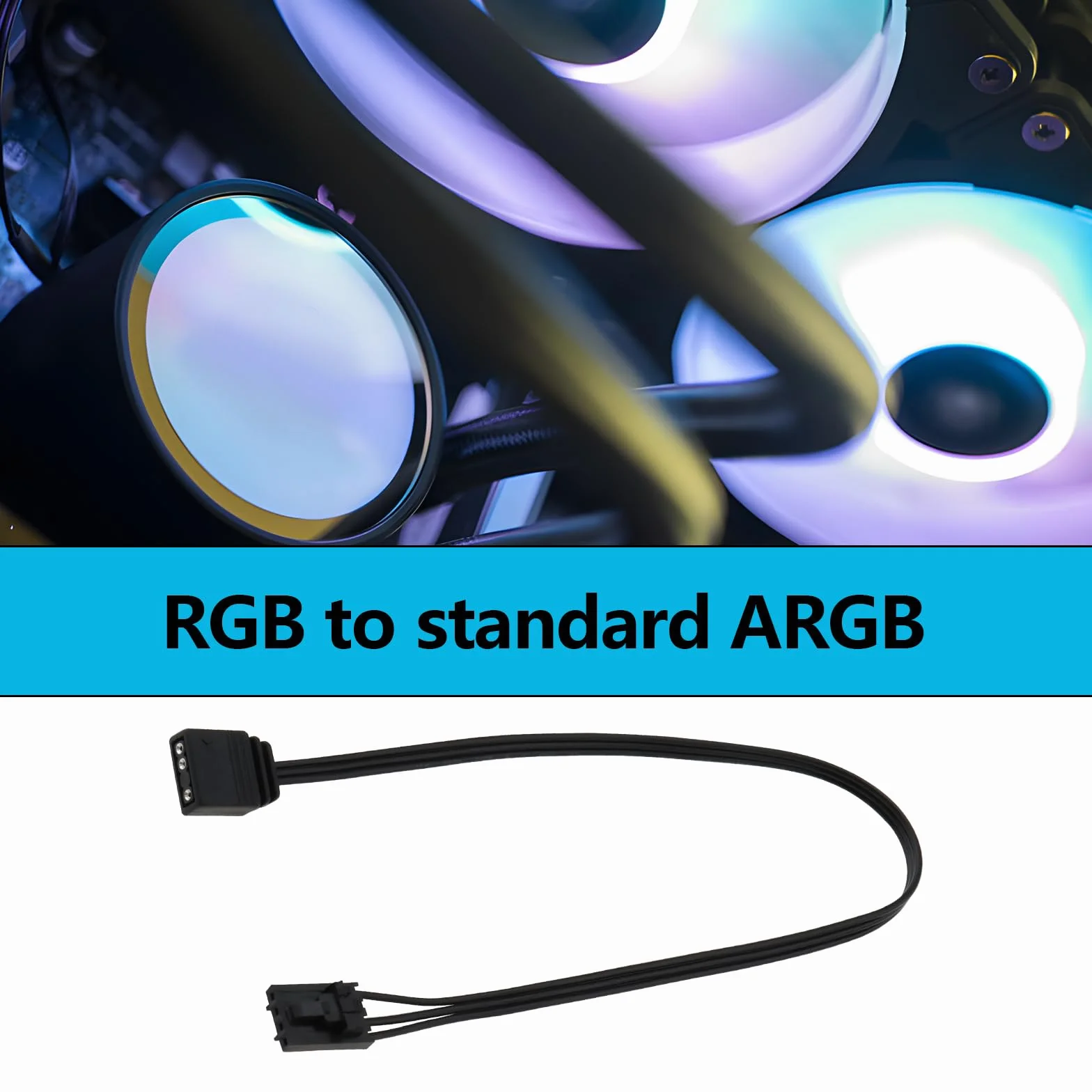 2 connettori adattatori ARGB da 25 cm a 4 pin RGB a standard 5 V a 3 pin ARGB compatibile con adattatore controller nave pirata QL LL120 ICUE Shenguang Sync