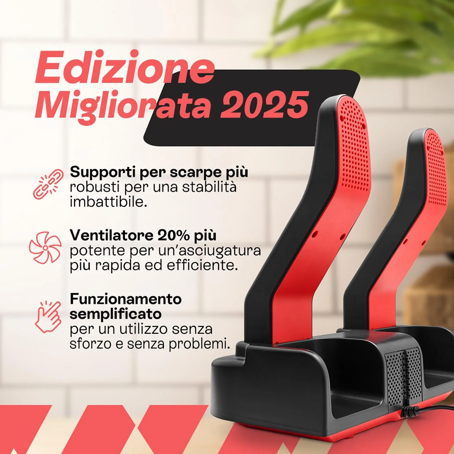 SHOEDRY OZONE Asciugascarpe Deodorante Scarpe Tecnologia Ozono Elimina batteri funghi