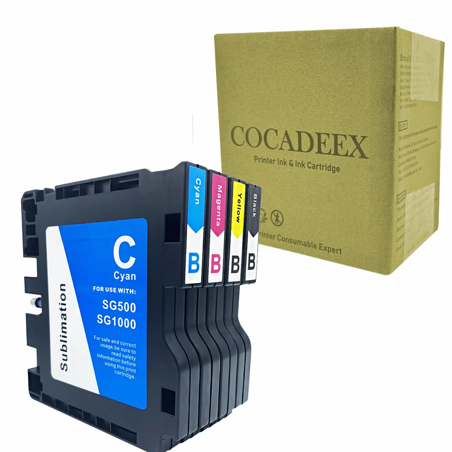 Cartucce d'inchiostro a sublimazione con chip compatibili con stampante Sawgrass Virtuoso SG500 SG1000 (versione B)