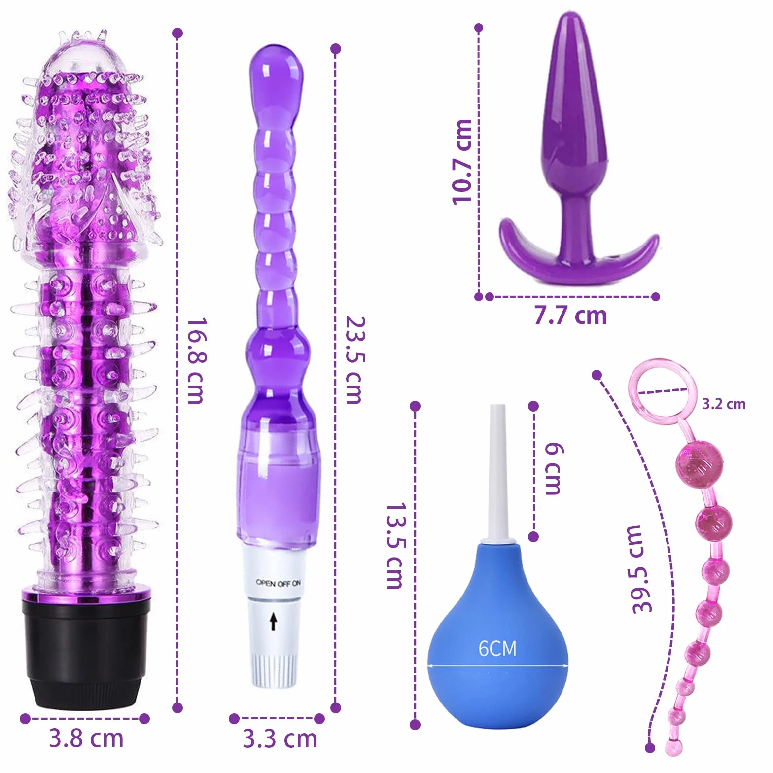 Qoosea 15 Pezzi Bondage Kit SM Set Erotico Giocattoli Sessuali BDSM Manette per Principianti e Esperti Viola