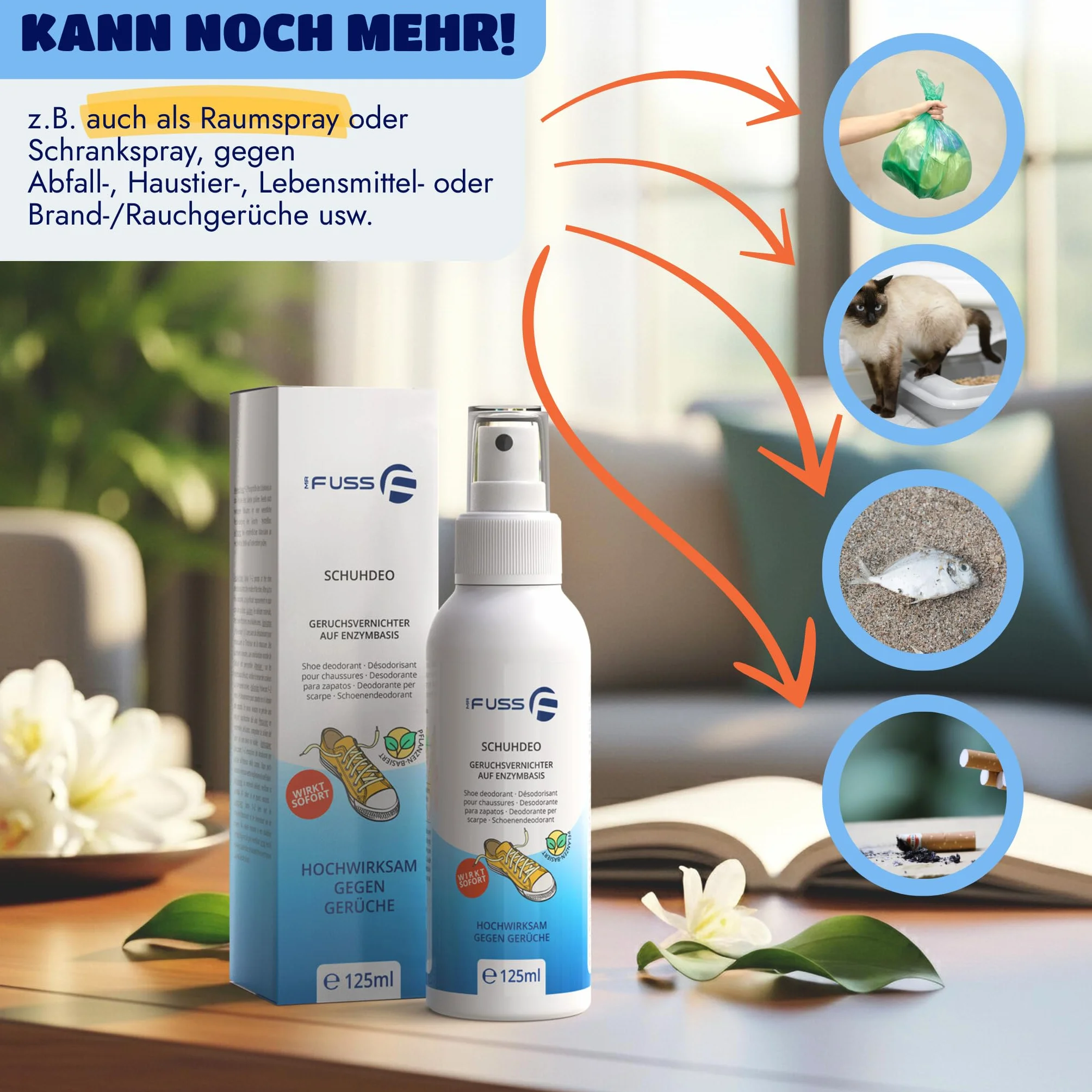 Mr. Fuss neutralizzatore odori spray scarpe ecologico 125 ml