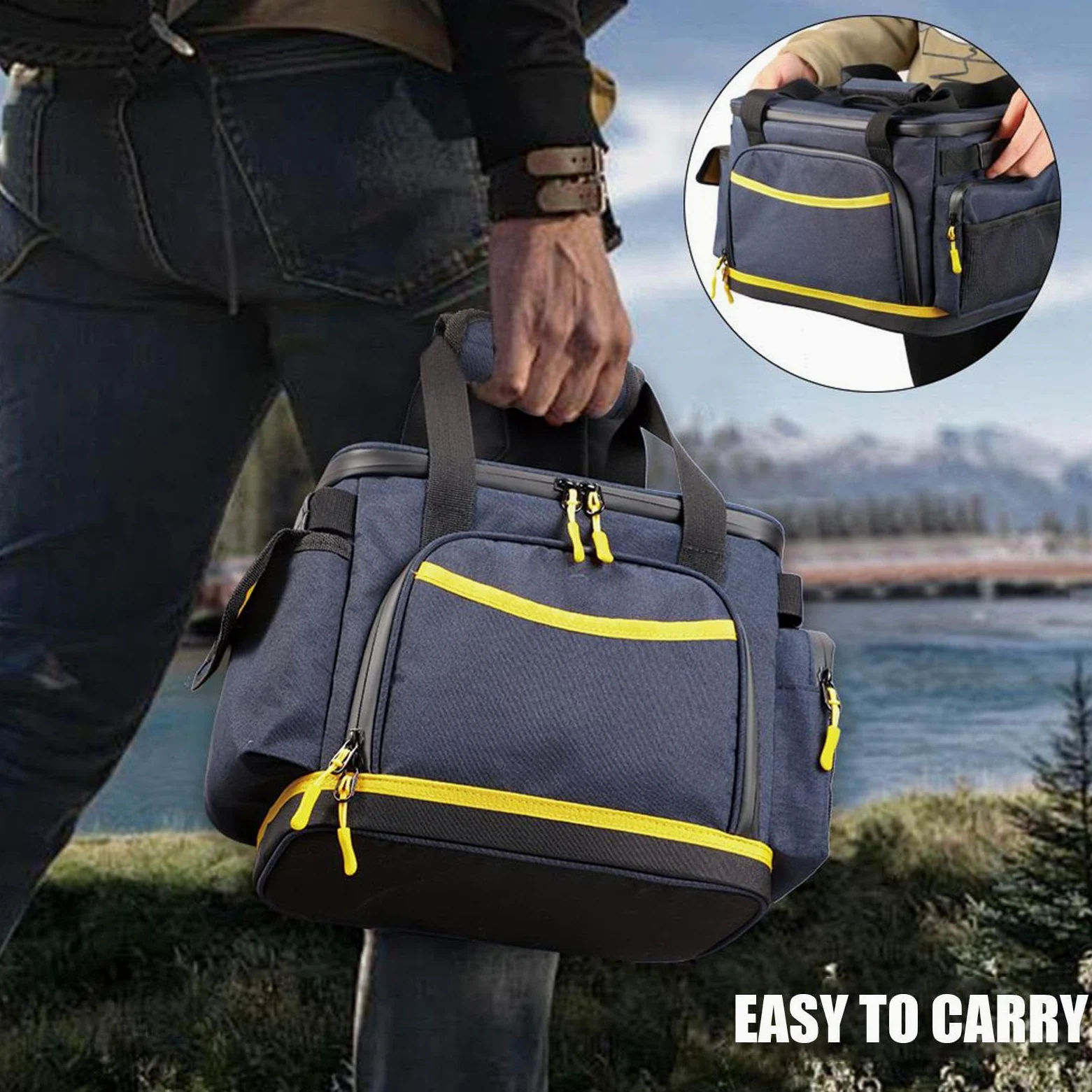 Generisch Borsa portatile, con custodia, cavo di ricarica impermeabile, tessuto Oxford, accessorio per campeggio