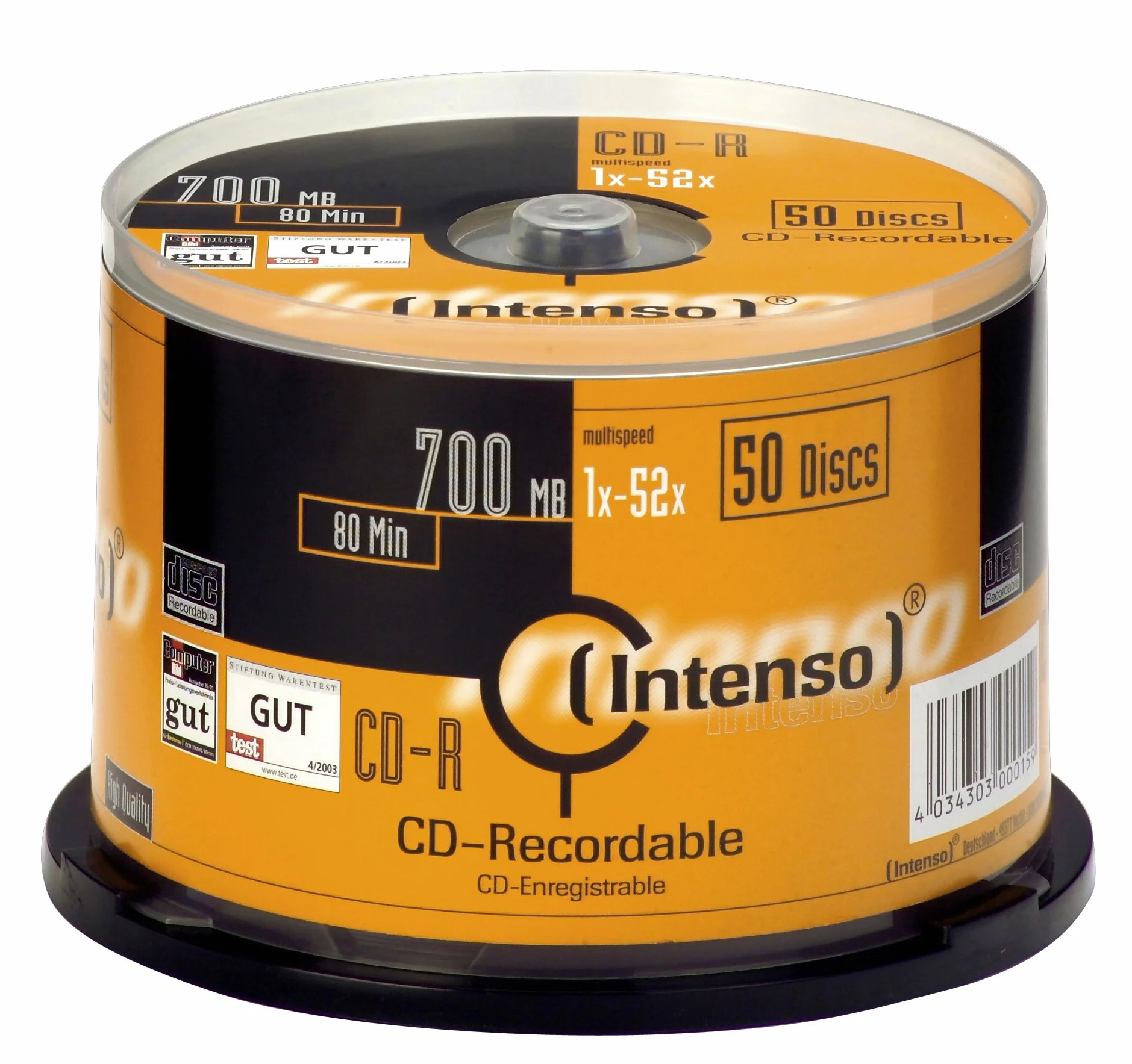 Intenso 1001125 CDR da 700 MB, Argento