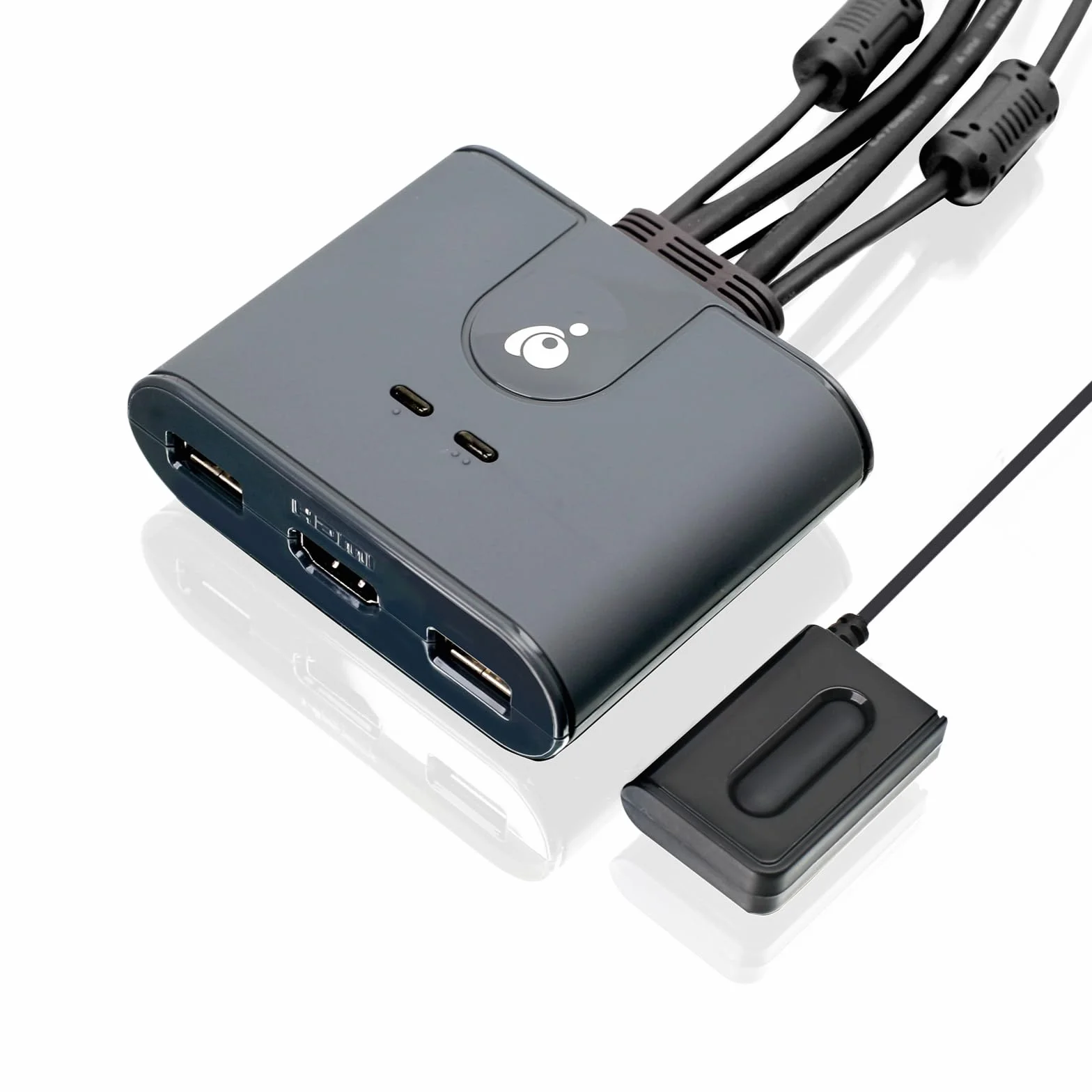 IOGEAR KVM Switch HDMI 2 PC 1 Monitor 1080p@60Hz Full HD per Mouse Tastiera Stampante con Cavi USB HDMI e Telecomando Plug n Play Compatibile con Windows Mac e Linux