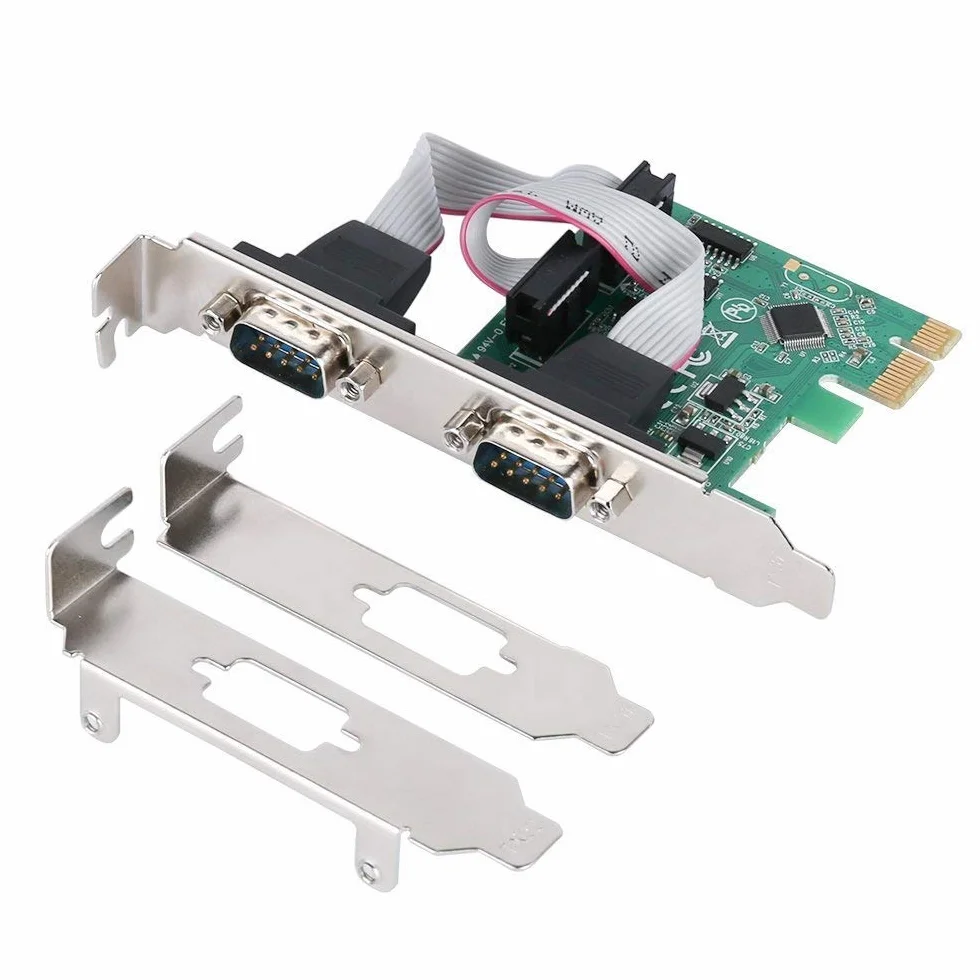 Dual Port Scheda seriale DB9 COM RS232 PCIe X1 Card per PC desktop con staffa bassa Moschip MCS9922
