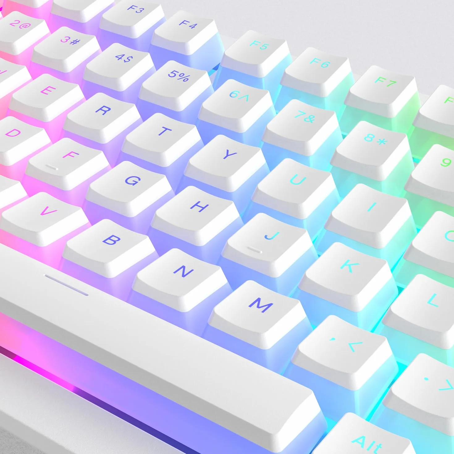 Pudding Keycaps,165 Tasti PBT Keycaps Set QWERTY di personalizzati, profilo OEM dei tasti ANSI US Layout, Compatibilità universale per 100%, 75%, 65%, 60% Tastiera, Bianco (ISO non supportato)