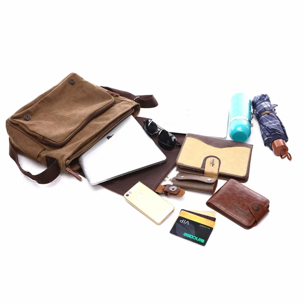 Borsa a Spalla Messaggero per Uomo Tela Laptop Cross-corpo Ventiquattrore Cartella
