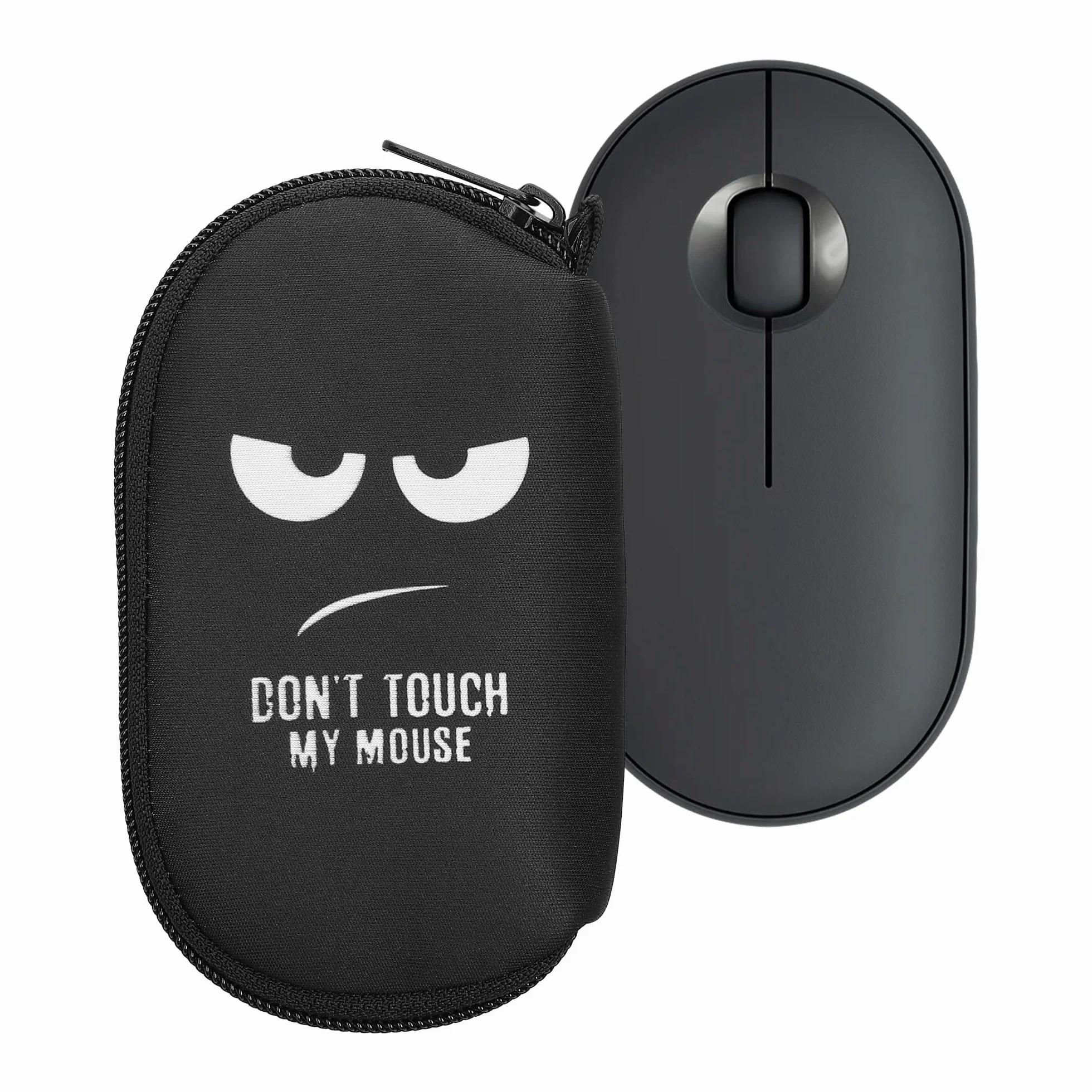 kwmobile Custodia Mouse Wireless Compatibile con Logitech Pebble Mouse 2 M350s / M350 - Custodia Neoprene Mouse - Astuccio Porta Mouse PC Gaming Don't touch my mouse