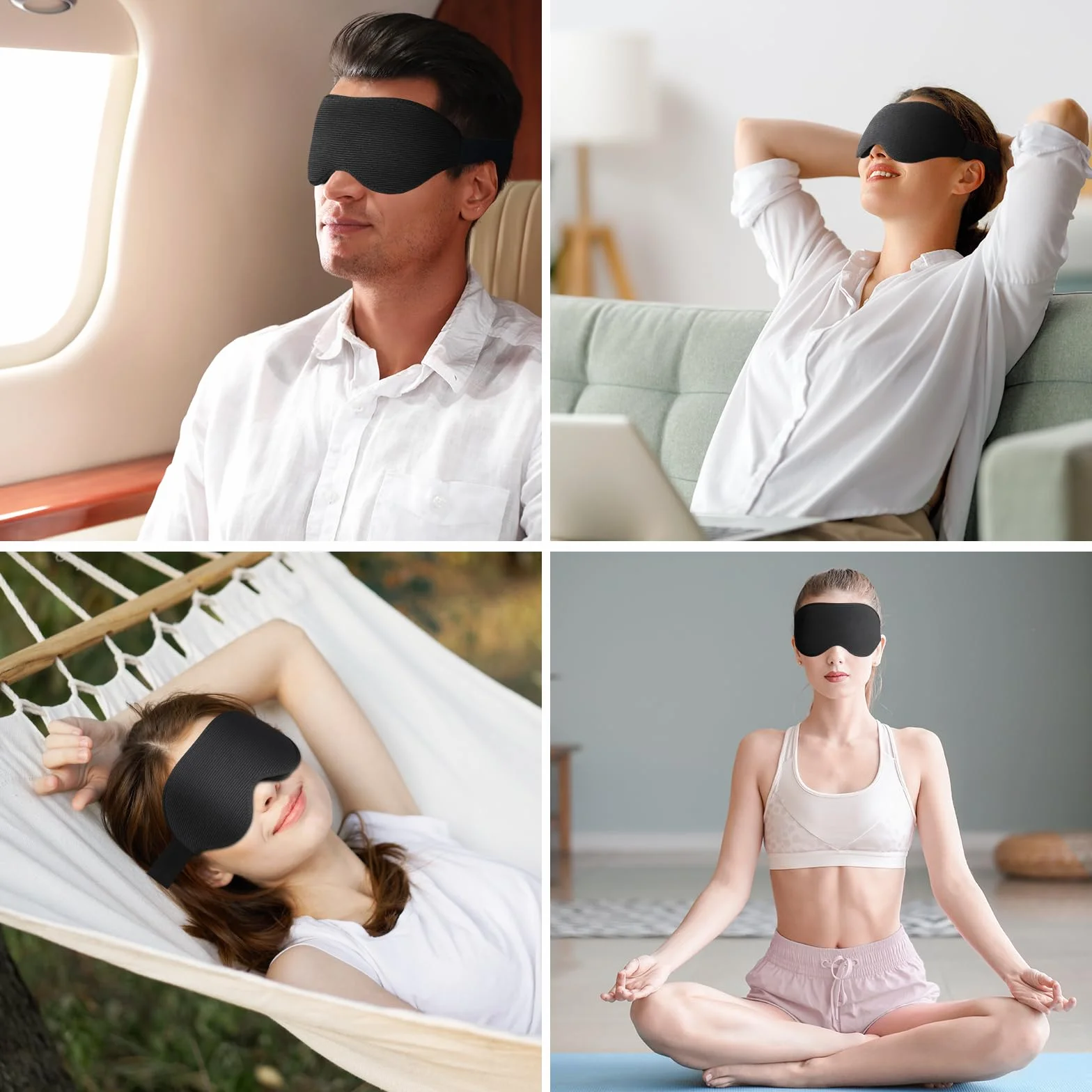 Mascherina per Dormire 3D per Uomini e Donne, Bloccare la Luce, Morbida, Traspirante per Sonno e Viaggi