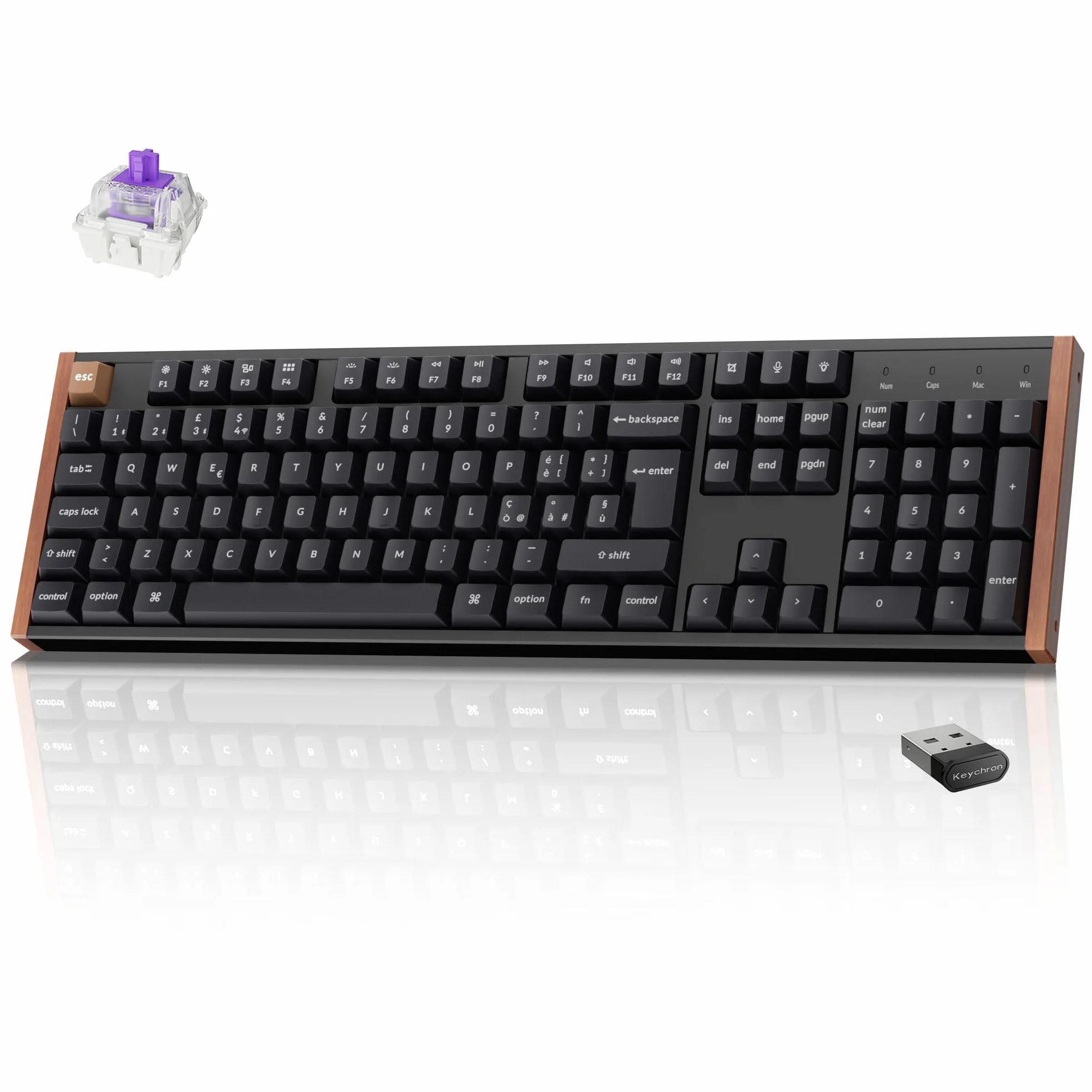 Keychron K10 HE Tastiera Wireless Magnetici Layout Italiano ISO 2.4GHz Bluetooth 5.2 Alluminio Legno RGB Interruttori Effetto Hall