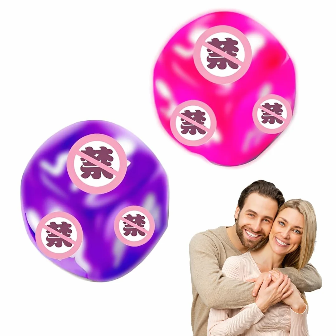 Dado Sessuali 2 Pezzi Viola Rosa Diametro 1.8 Cm Leggeri Compatti