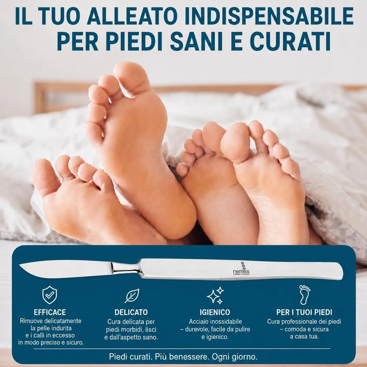 Bisturi REMOS smussato 16 cm inossidabile per raschiare i calli