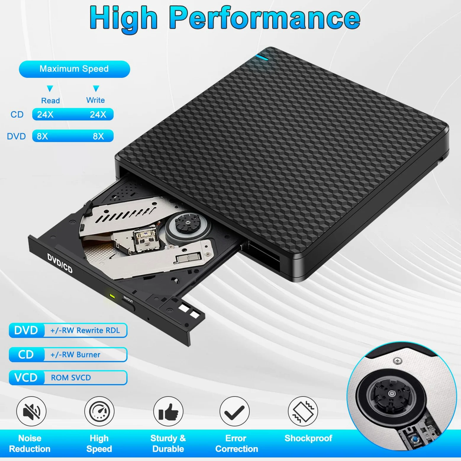 Unità CD DVD esterna per computer portatile