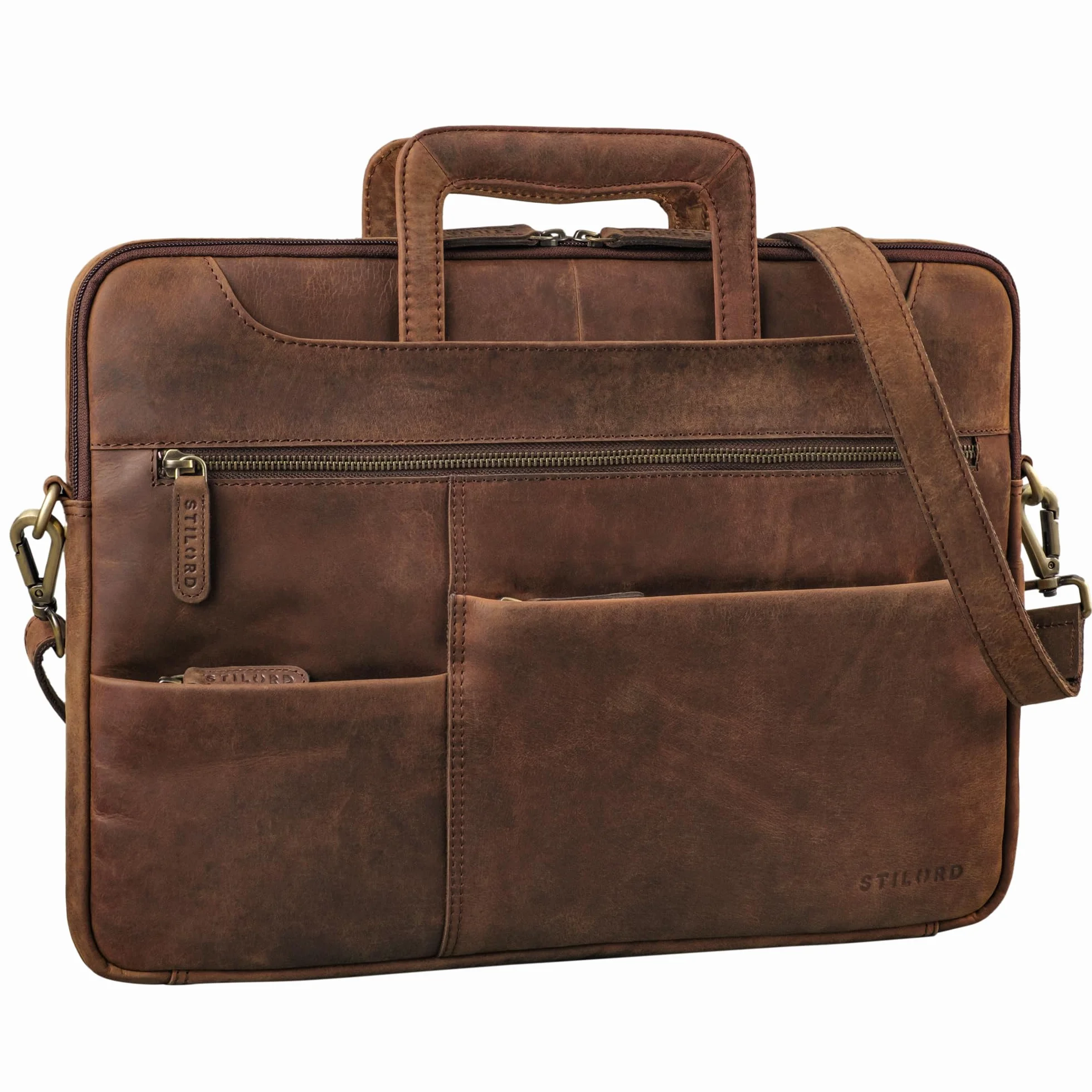 STILORD 'Farleigh' Borsa Porta Pc 15.6 Pollici Pelle Ventiquattrore Sottile per Lavoro Viaggio Business Bag Vintage Custodia Laptop in Vera Pelle