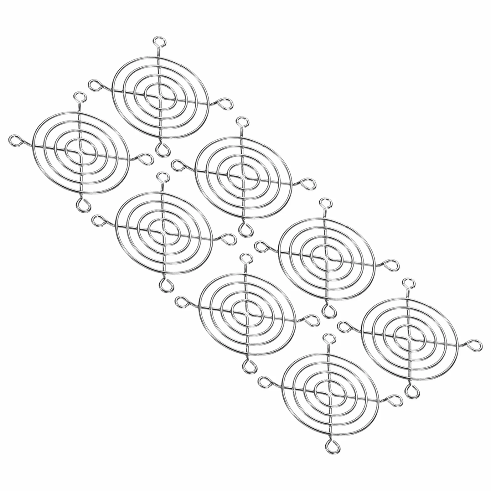 PATIKIL 60mm Ventola Dito Griglia, 8pz Metallo Griglia Protezione Protezione con Vite per Ventola Copertura Protettiva Fai-da-Te, Argento