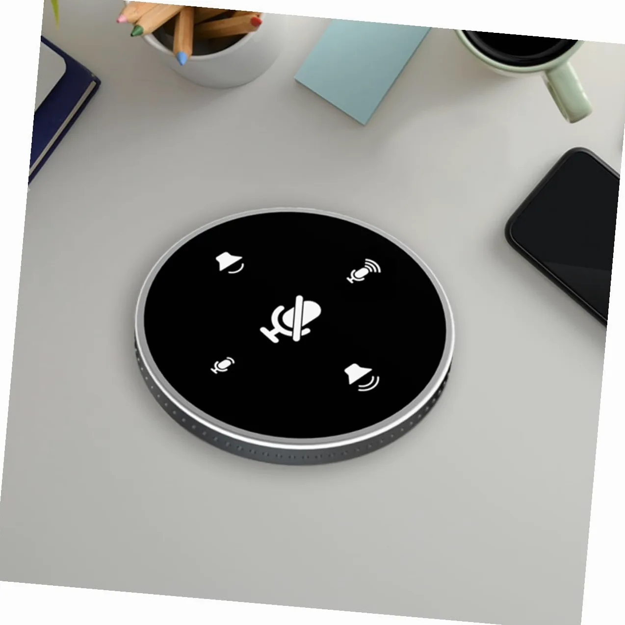 SHOWERORO Microfono Usb Desktop Omnidirezionalper Conferenze Streaming e Voce Compatibile Con Laptop e Computer Design Semplice e Leggero Facile Da Usare Per Riunioni e Giochi