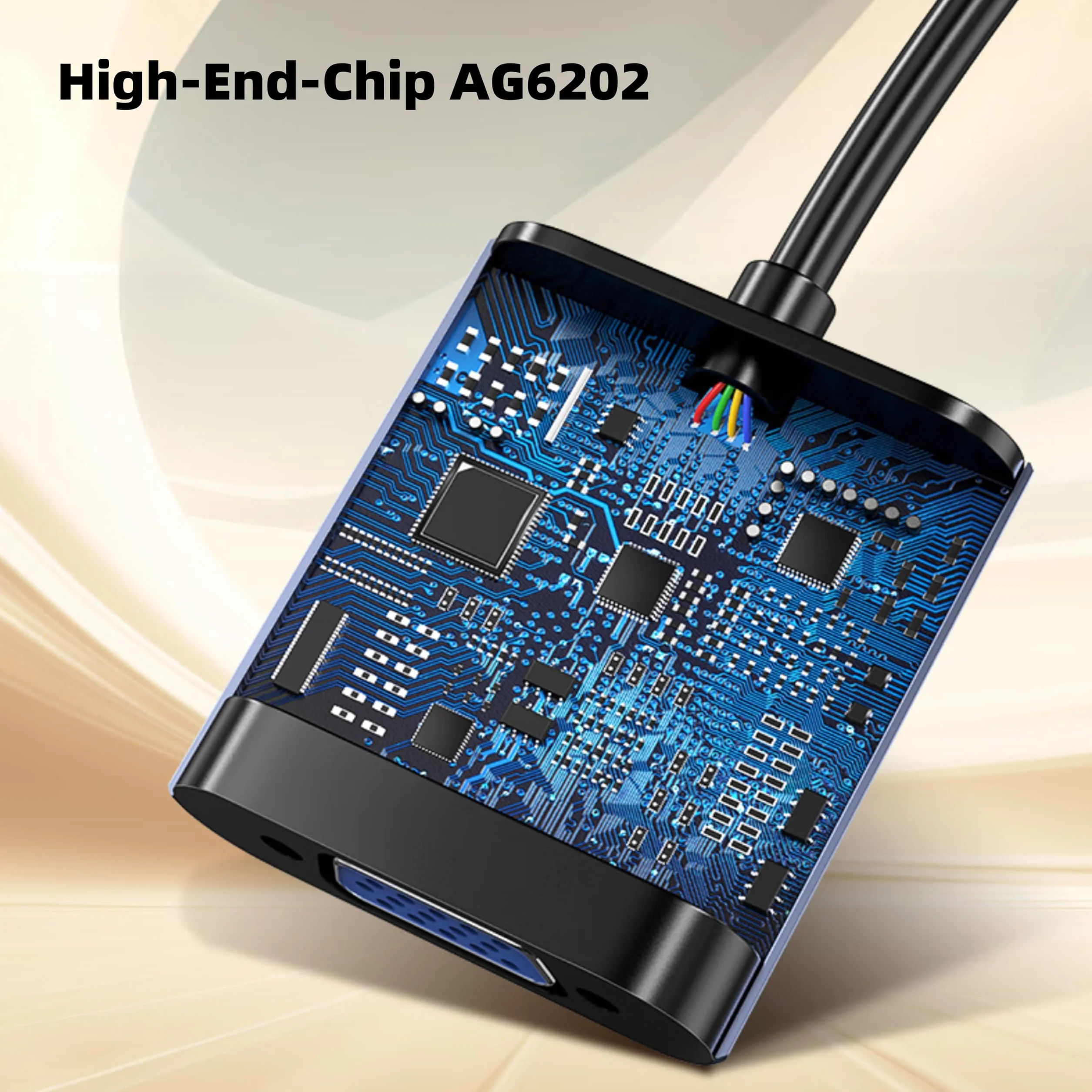ZH276 - Adattatore HDMI a VGA, 2 adattatori per convertitore video da 1080P 60Hz (maschio a femmina) per laptop, PC, monitor TV, proiettore, cavo di collegamento placcato oro