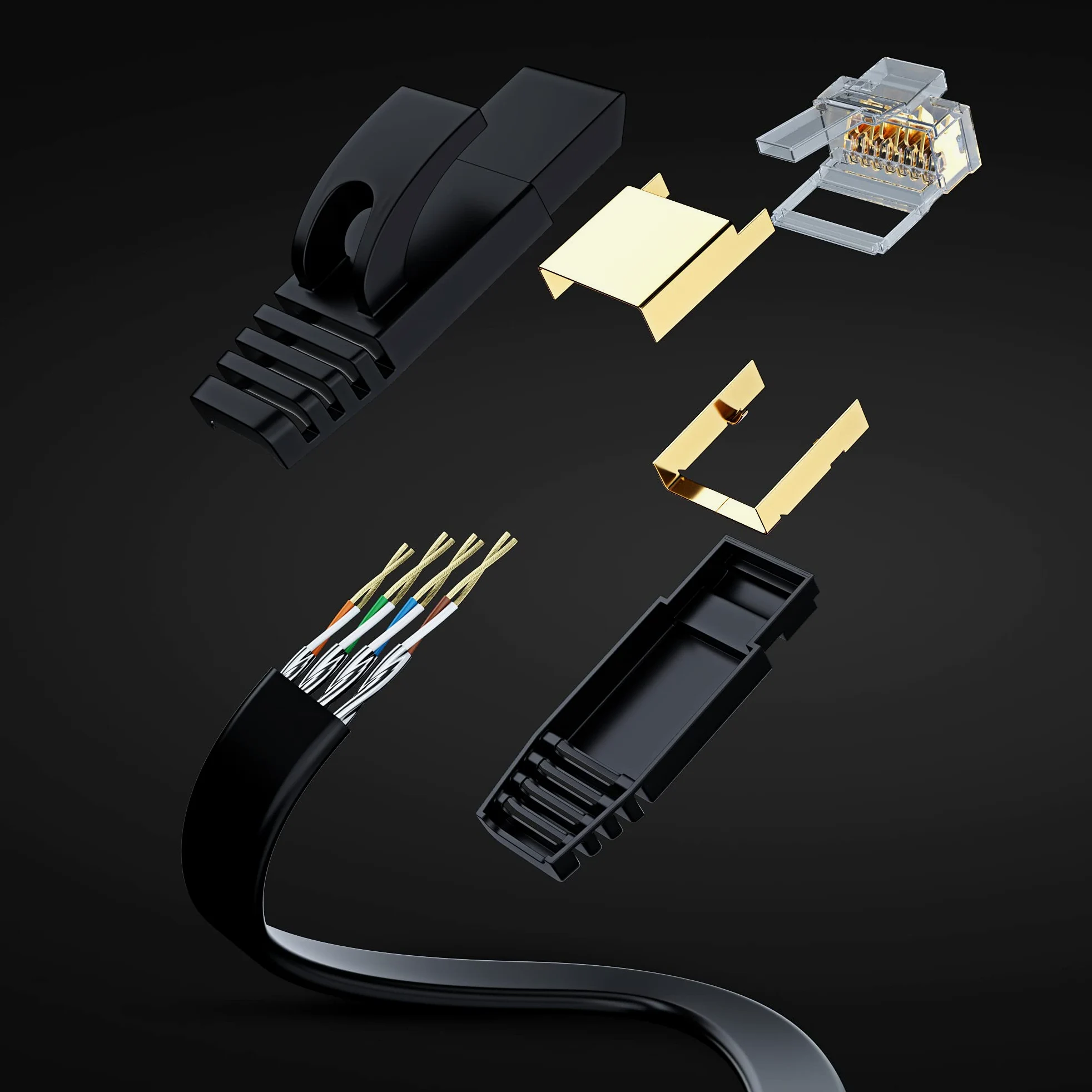 Maximm Cavo Ethernet piatto CAT7, confezione da 5 (rosa, 6,1 m), 10 Gbps, 600 MHz, connettori RJ45 schermati dorati, design flessibile ultra sottile per rete domestica e ufficio