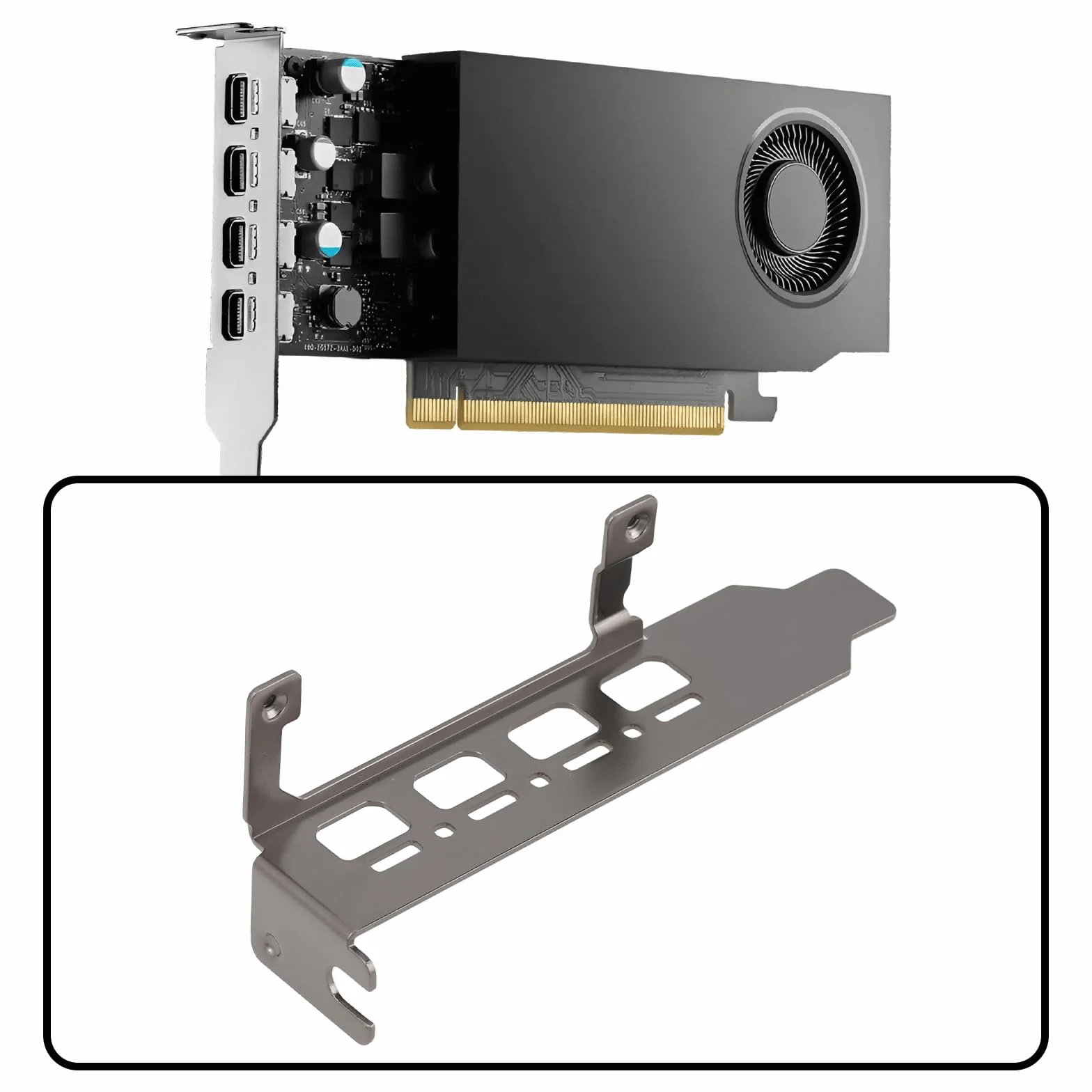 Staffa GPU a basso profilo con viti compatibile con NVIDIA RTX A1000 RTX A400
