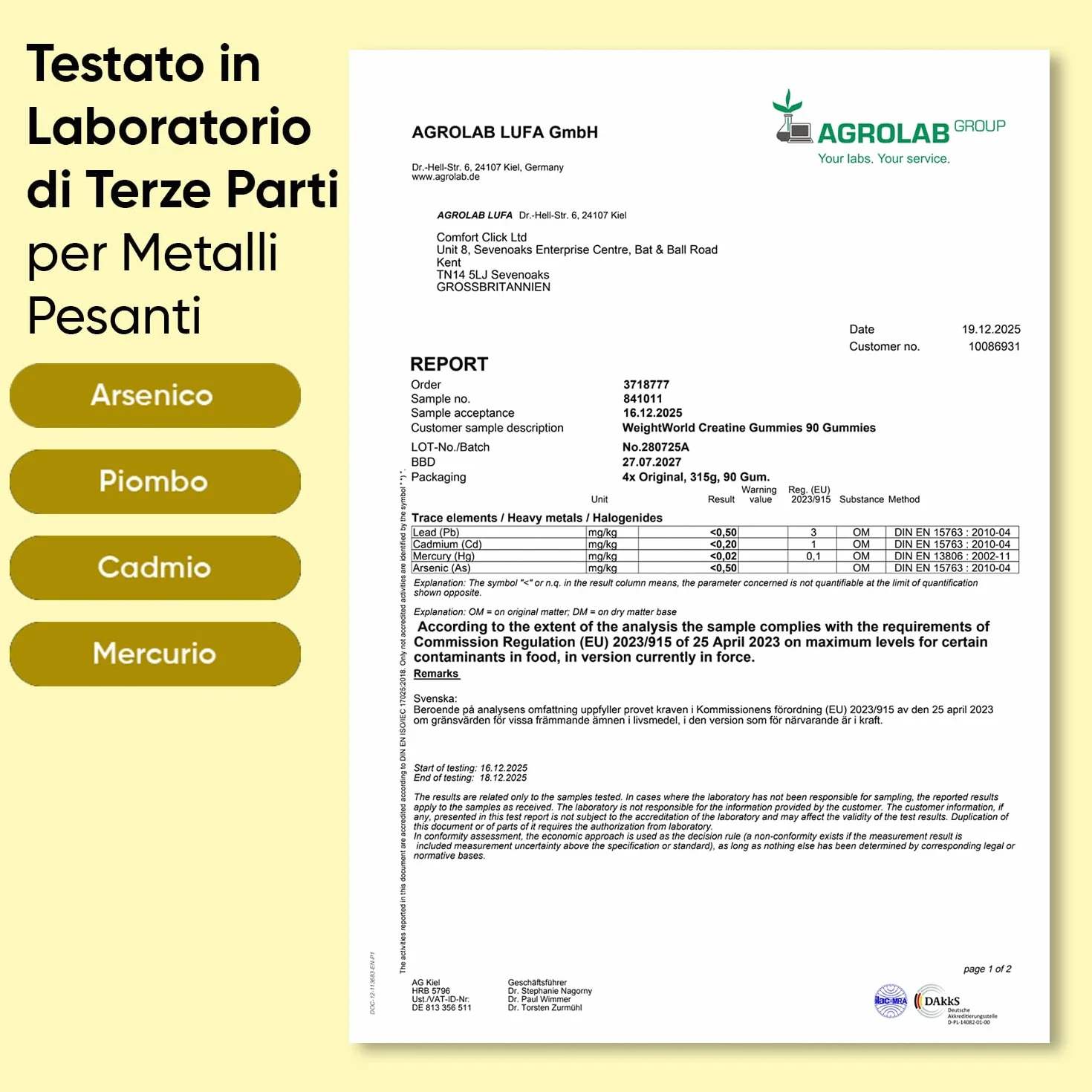 Creatina Monoidrato Gommose Vegane 5000mg per Dose Senza Zucchero Aroma Limone