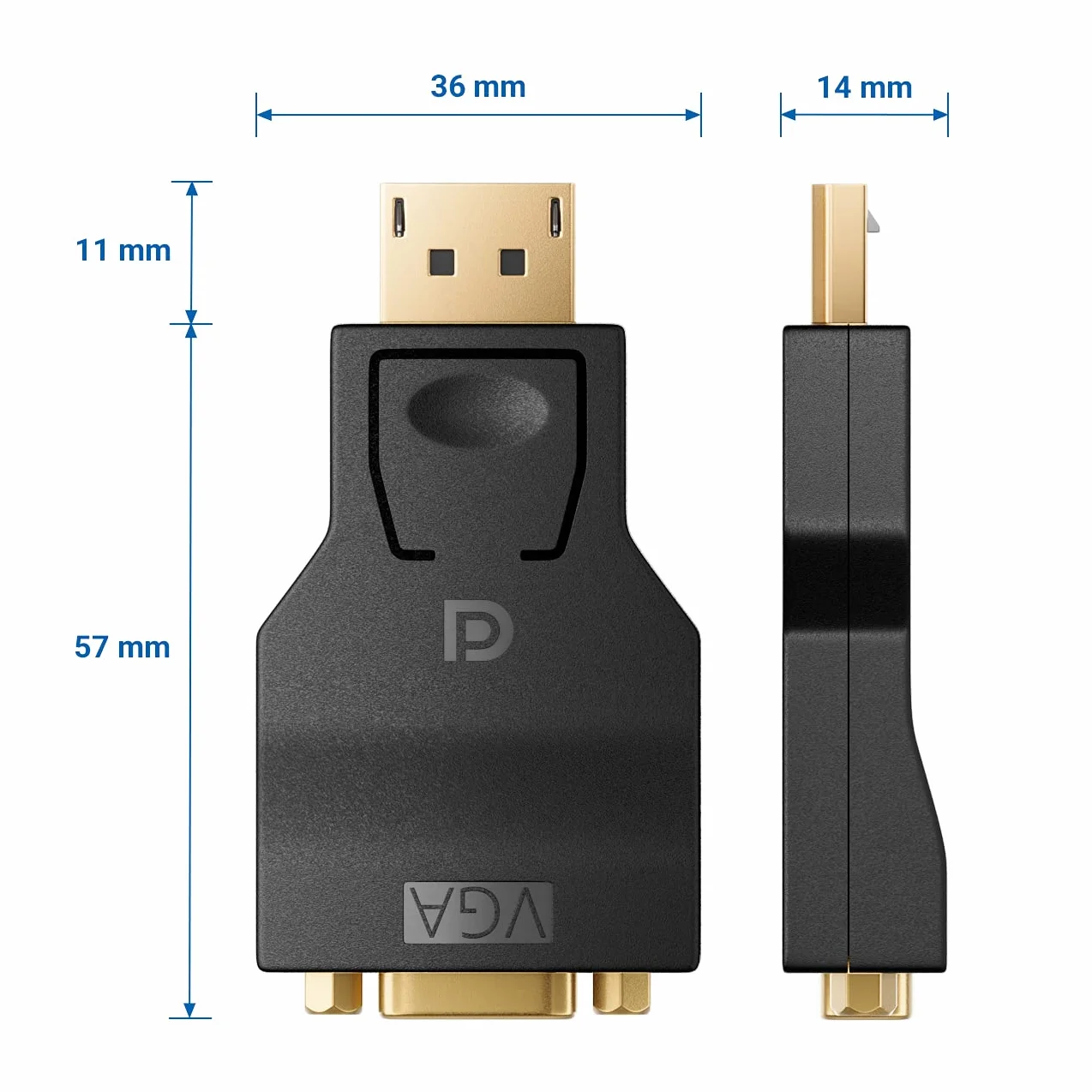 deleyCON Adattatore da DisplayPort a VGA - Cavo Adattatore da DP DisplayPort-Maschio a VGA-Femmina Contatti Placcati in oro per TV Proiettore Computer Laptop Notebook