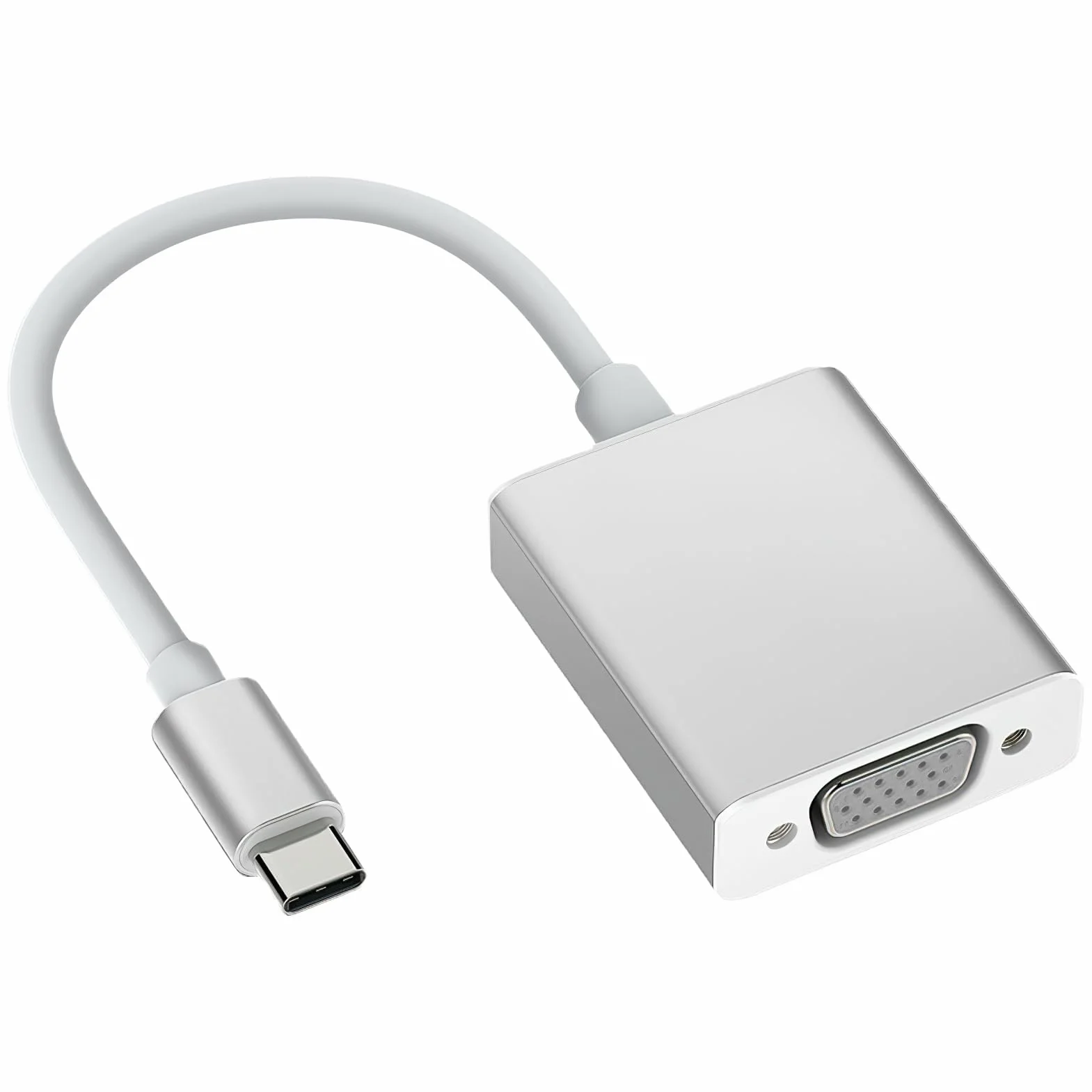 Nazaz Adattatore da USB-C a VGA di Alta Qualità, Compatibile con Thund er bolt 3, Convertitore da Type-C Maschio a VGA Femmina per Laptop, Smartphone e Tablet, Risoluzione 1080P HD