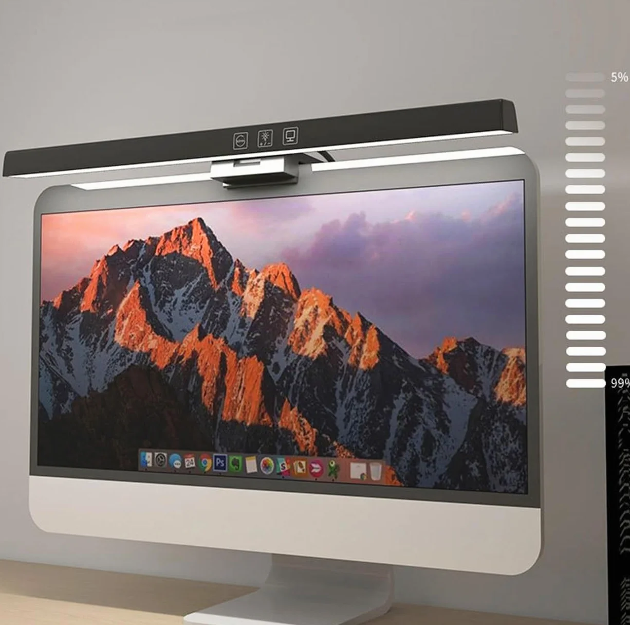 Computer Display Light Bar Schermo Protezione occhi LED Lampada da scrivania USB Lettura 3 modalità di luce Regolare la luminosità LE11 Nero