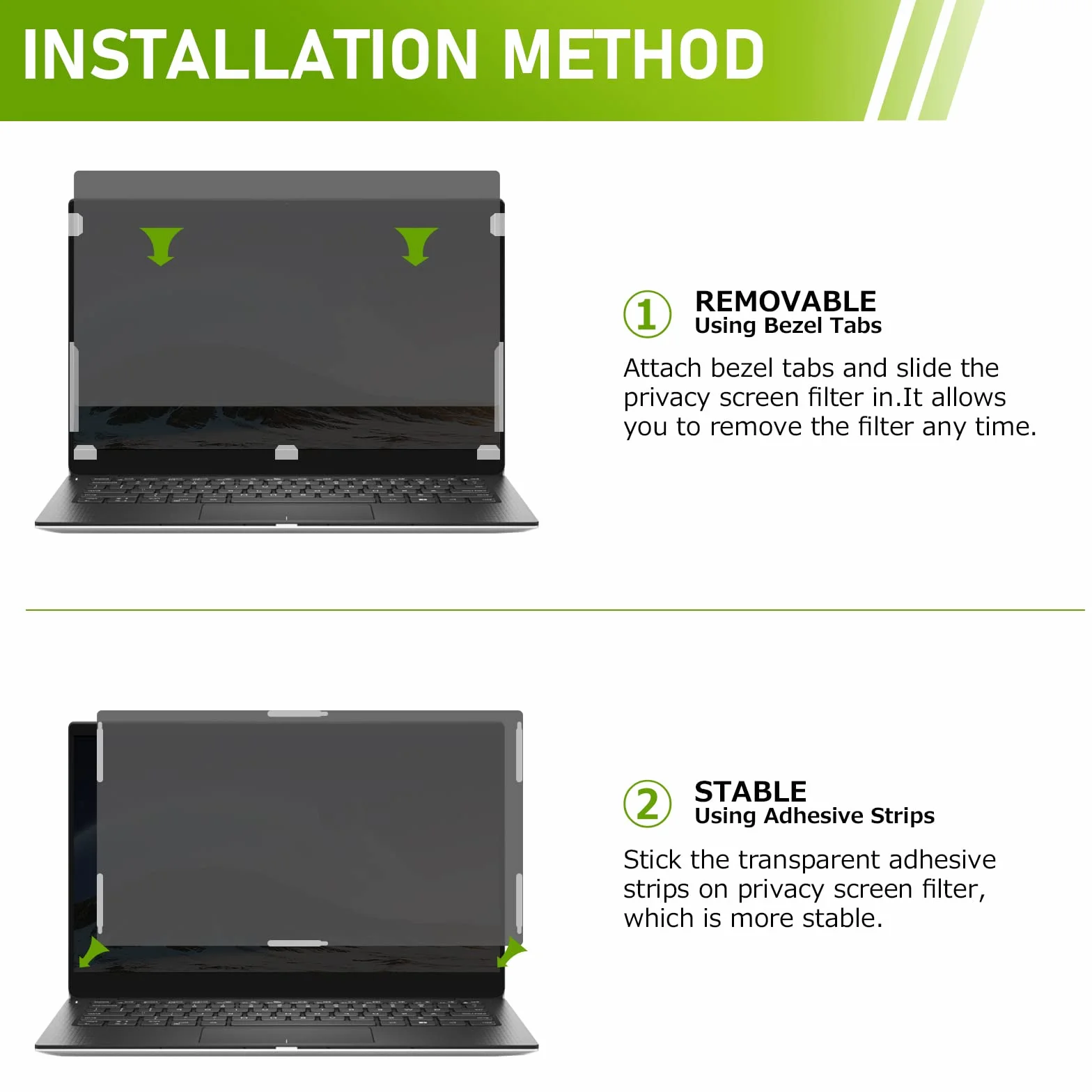 LAMA 13.3 In Filtro Schermo Privacy Universale per Laptop per Laptop 13.3", Proteggi Schermo Privacy Anti-Luce Blu/Antiriflesso/Anti UV (LxA:294mm*166mm) con Protezione Privacy/Protezione Occhi(16:9)