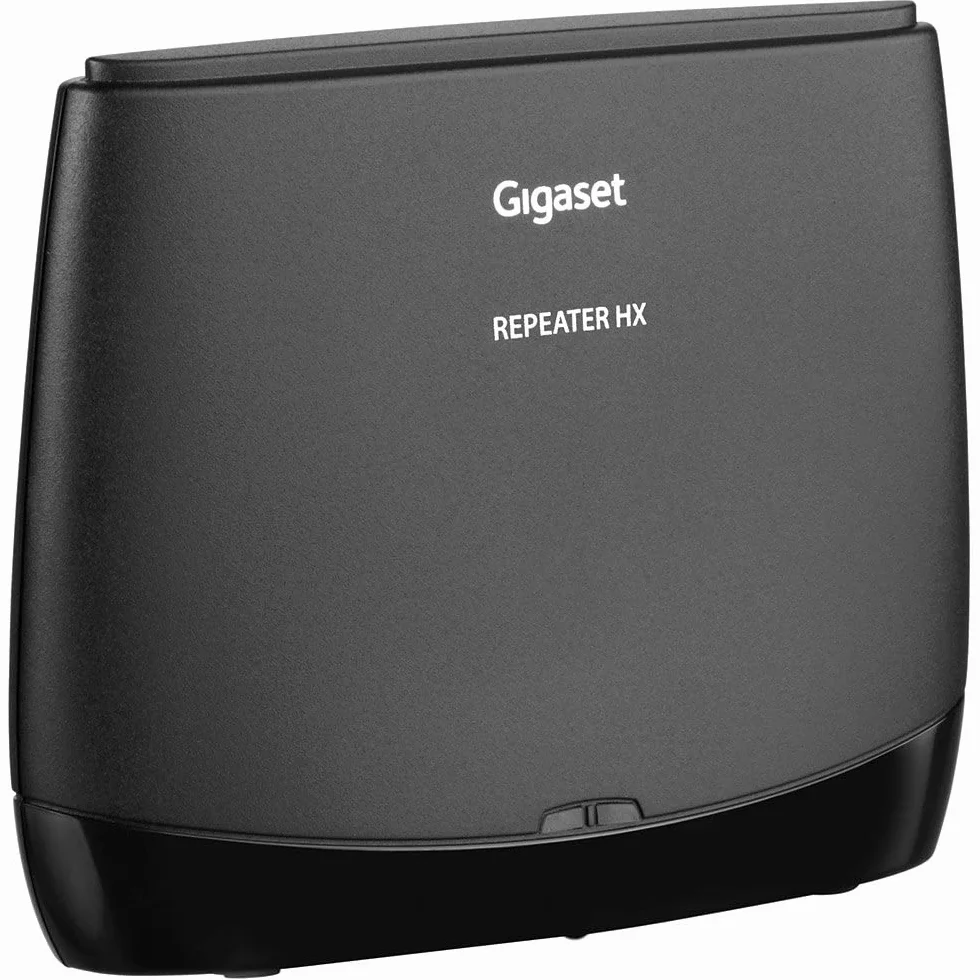 Gigaset Repeater HX Amplificatore di portata per una connessione telefonica stabile, compatibile con stazioni base DECT, router e portatili Gigaset HX, Nero